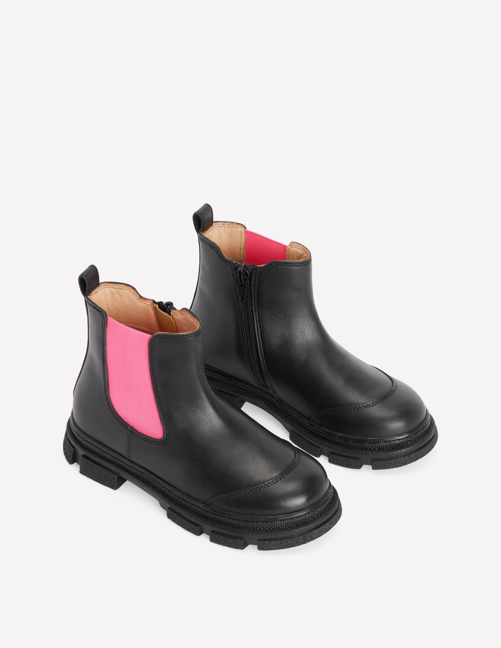Chunky Chelsea Boots-Black and Festival Pink - Image 2