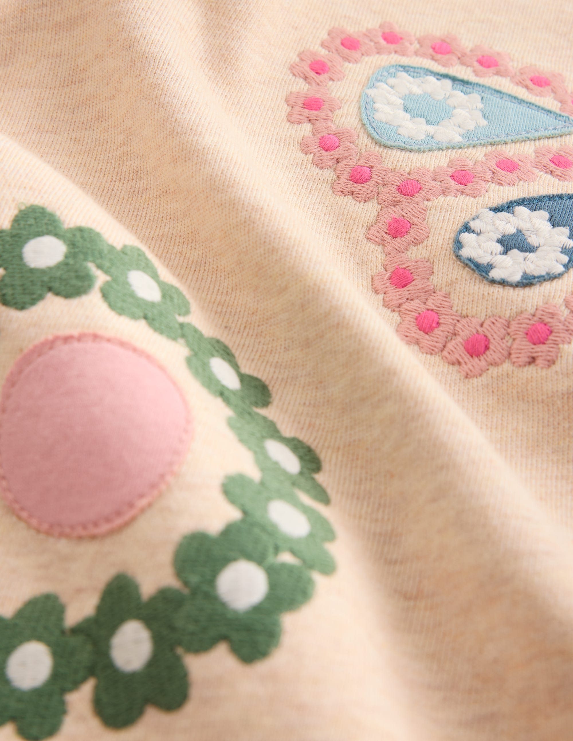 Ida Sweatshirt Appliqué Dress-Oatmeal Butterlies - Image 4