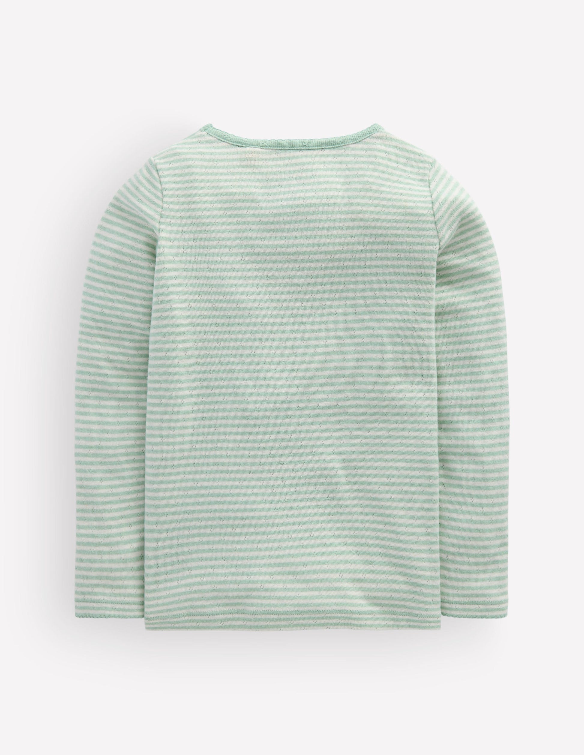 Long Sleeve Pointelle Top-Misty Blue Stripe-2