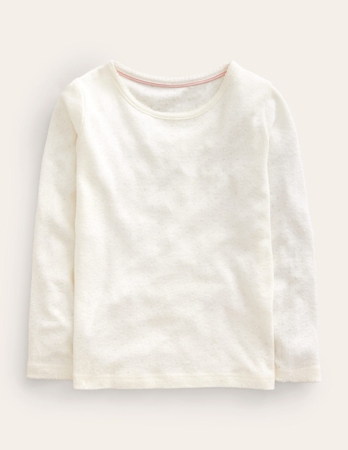 Long Sleeve Pointelle Top-Soft Ivory-1