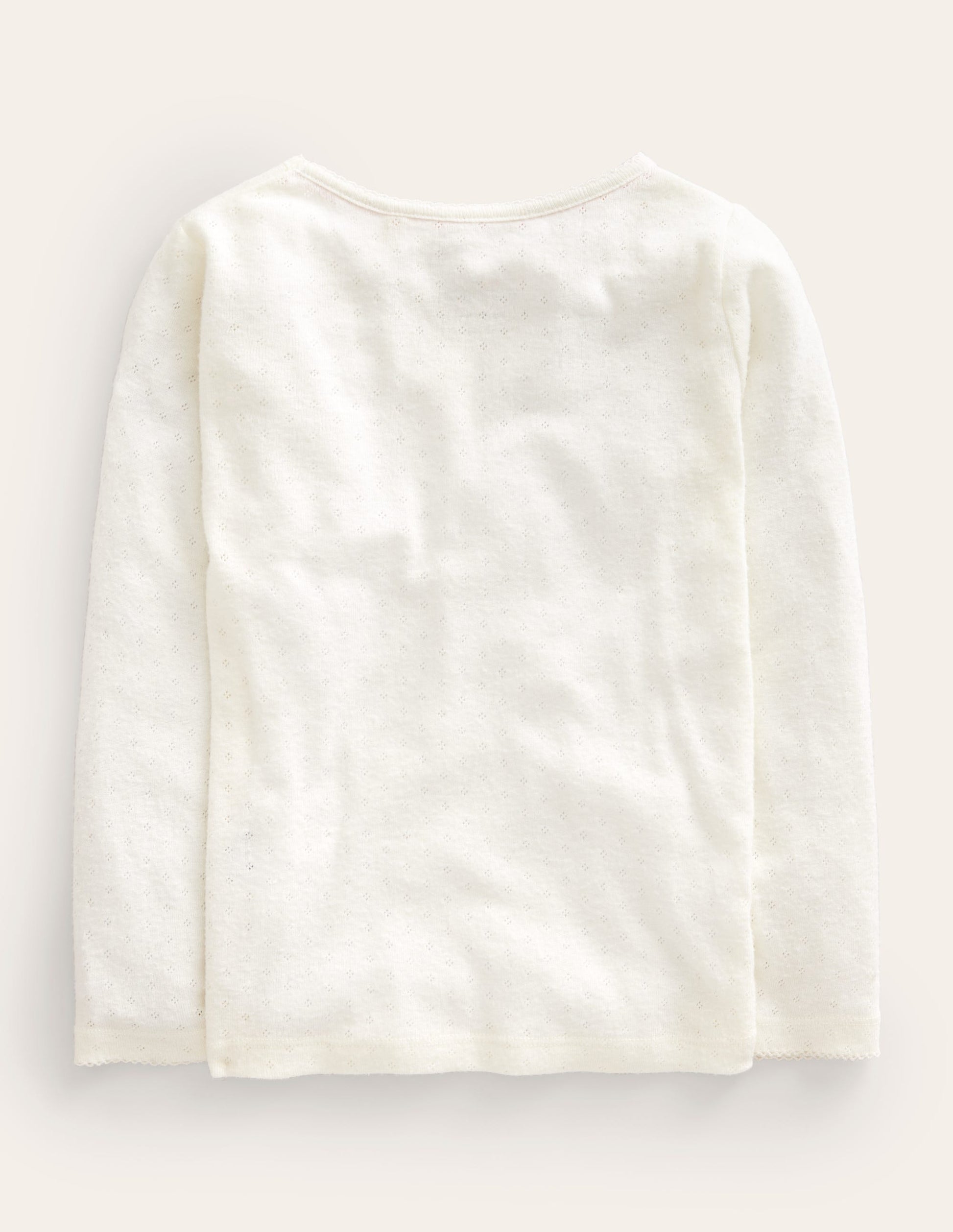 Long Sleeve Pointelle Top-Soft Ivory-2