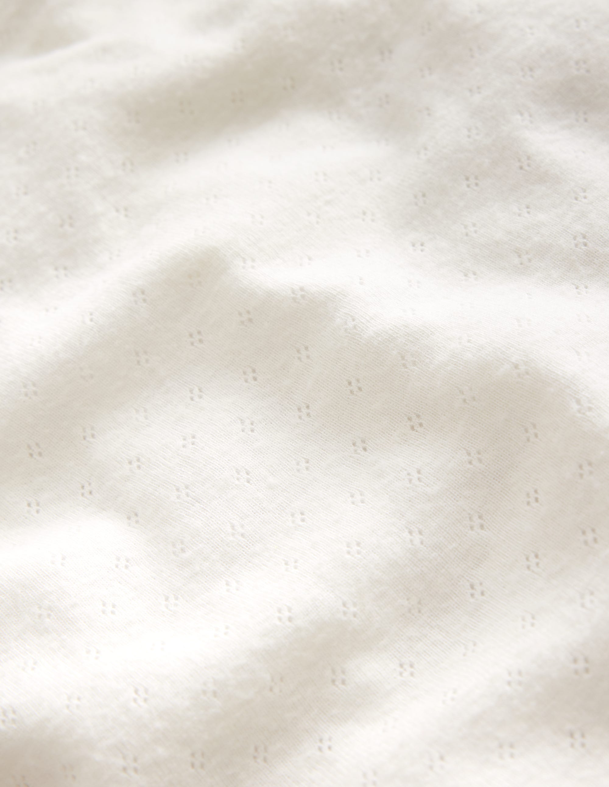 Long Sleeve Pointelle Top-Soft Ivory - Image 3
