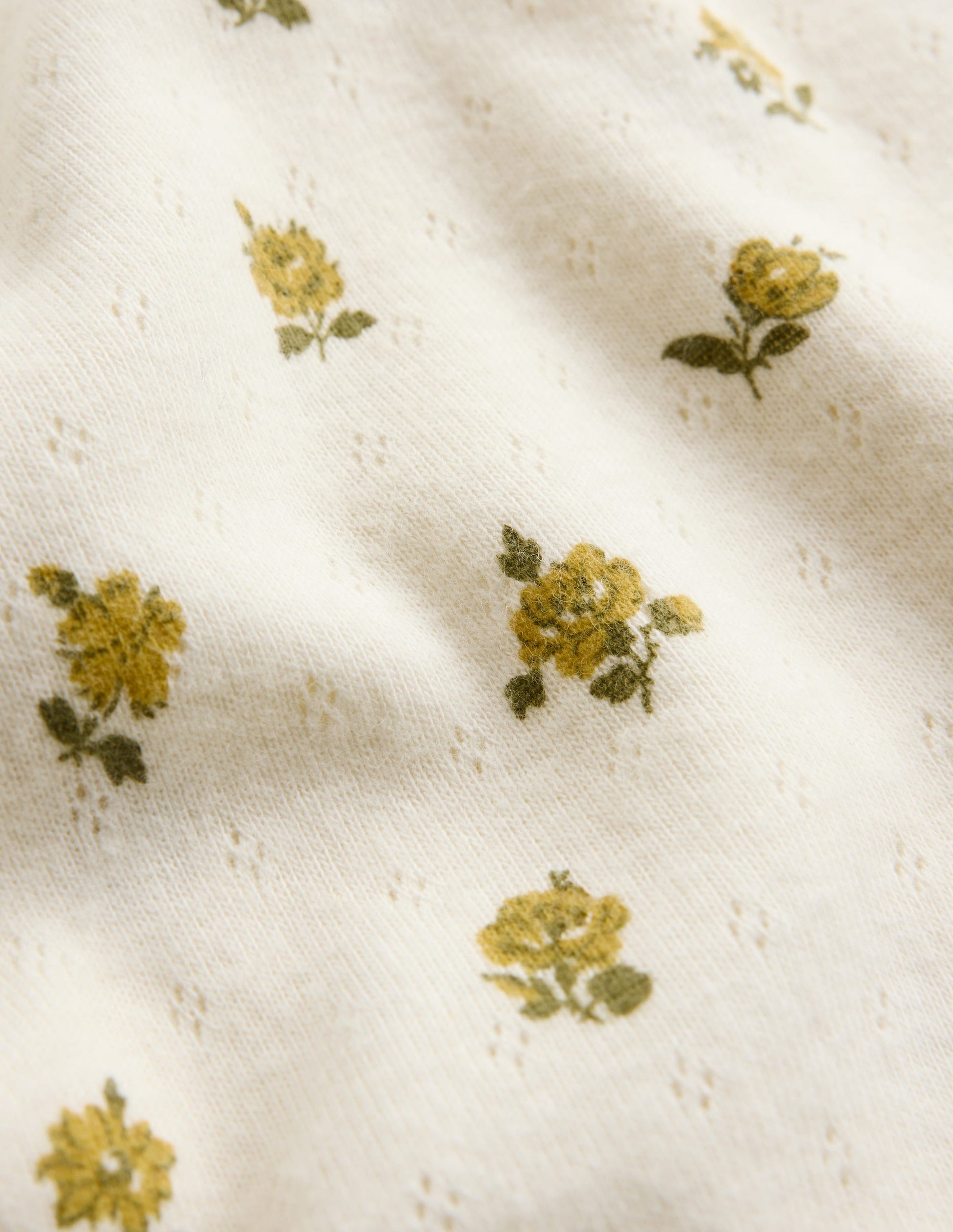 Long Sleeve Pointelle Top-Yellow Ditsy Floral-3