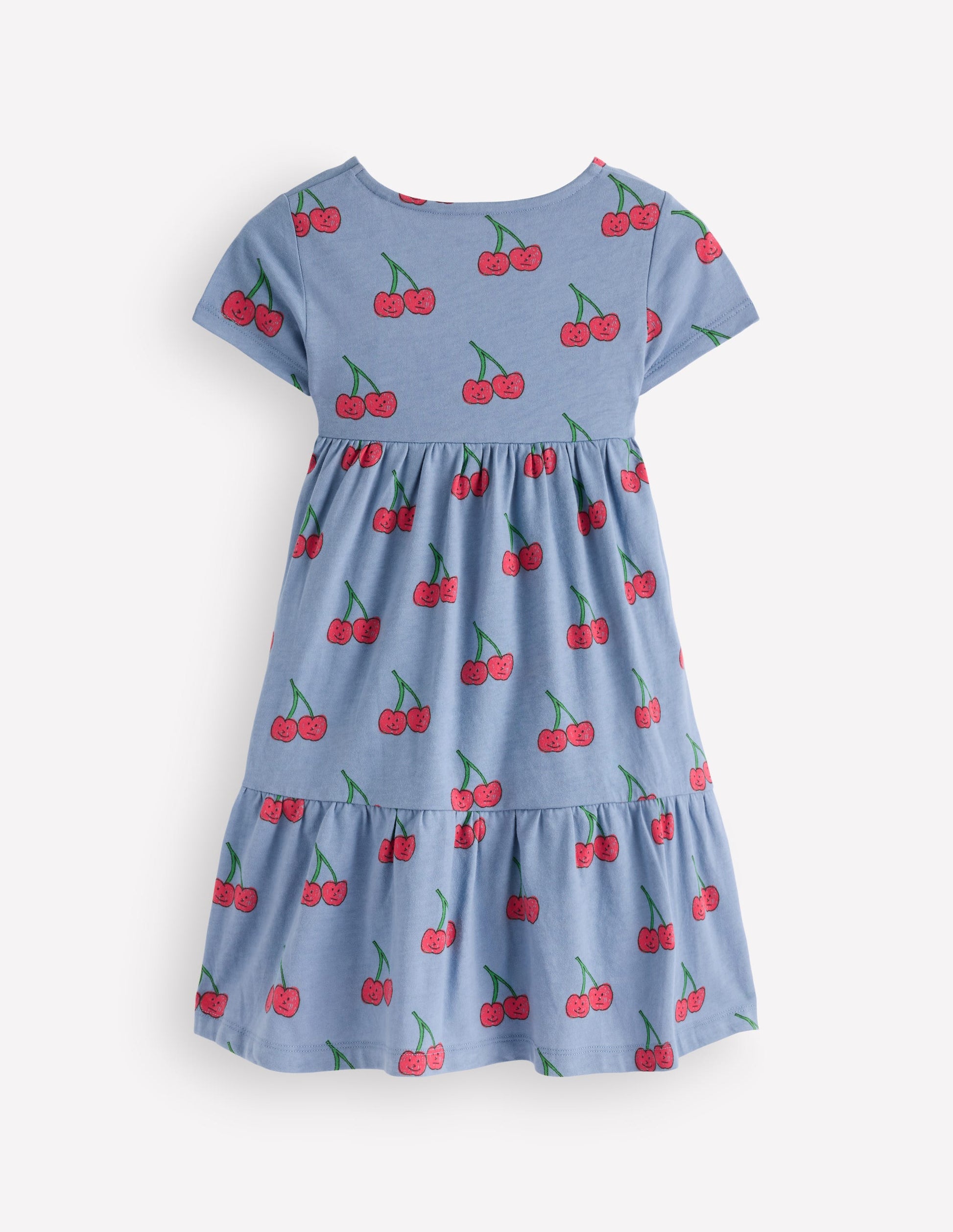 Ariel Twirly Jersey Dress-Blue Cherries-2