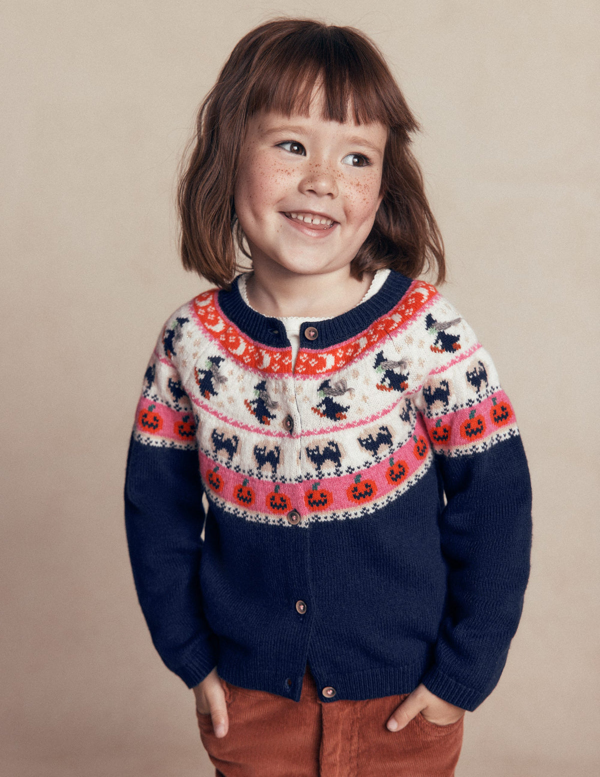 Edie Fair Isle Cardigan-College Navy Halloween-1