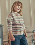 Edie Fair Isle Cardigan-Pink Heather Fair Isle