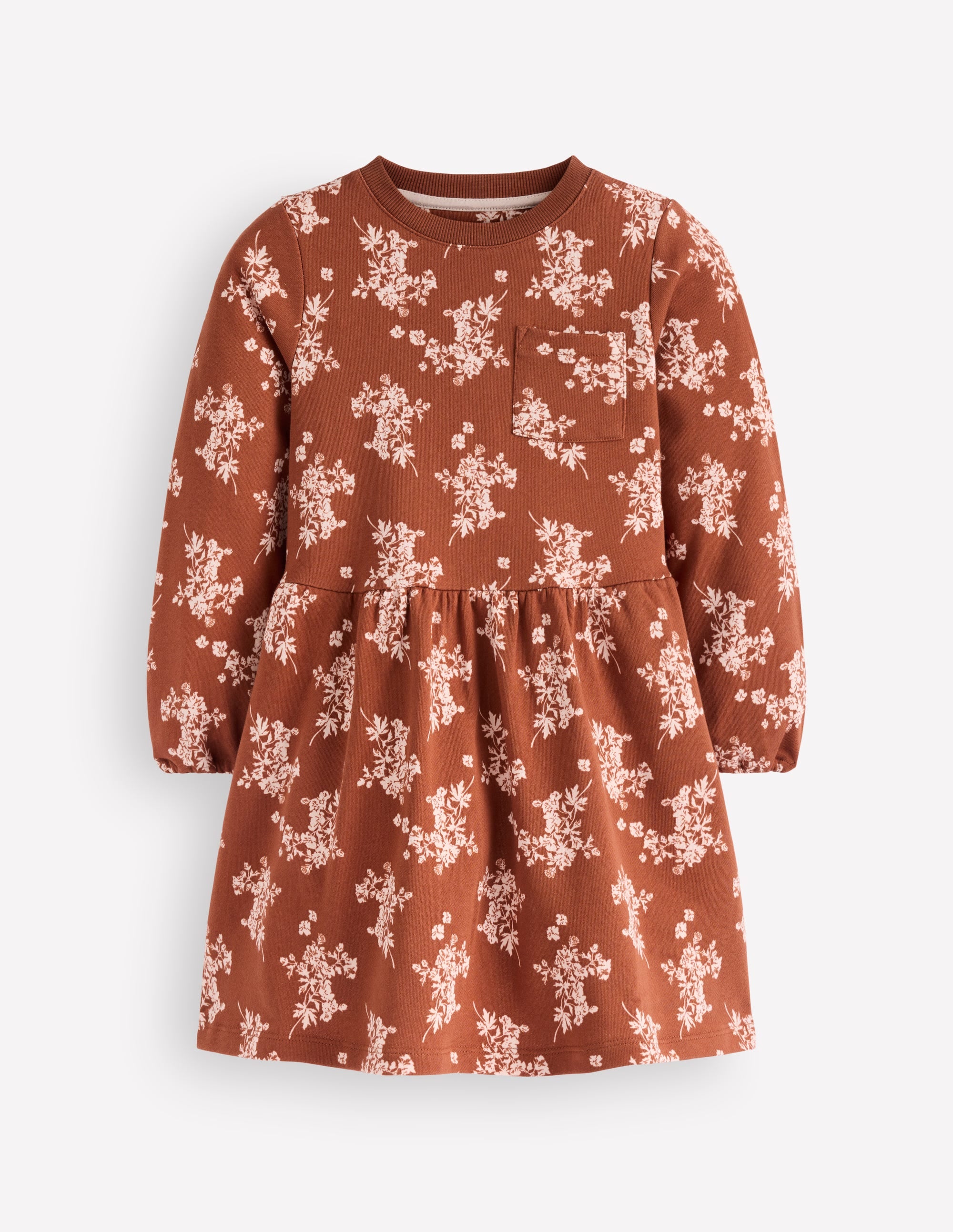 Minna Sweatshirt Dress-Brown  Floral - Image 1