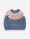 Eleanor Fair Isle Jumper-Bluejay Marl