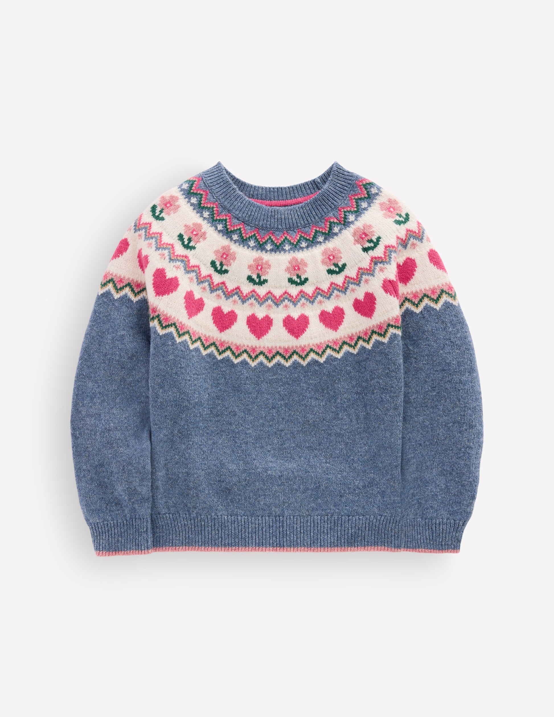 Eleanor Fair Isle Jumper-Bluejay Marl-2