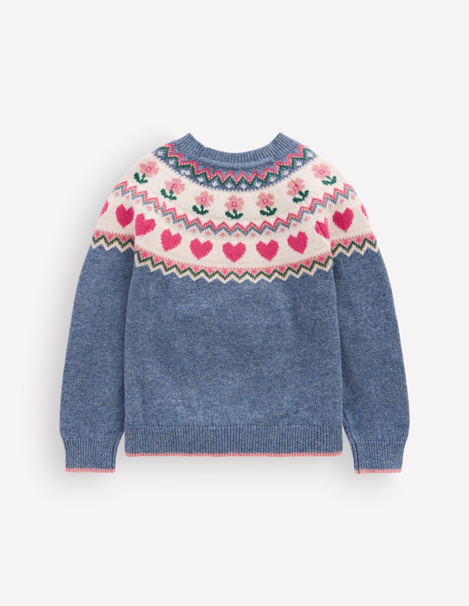 Eleanor Fair Isle Jumper-Bluejay Marl-3