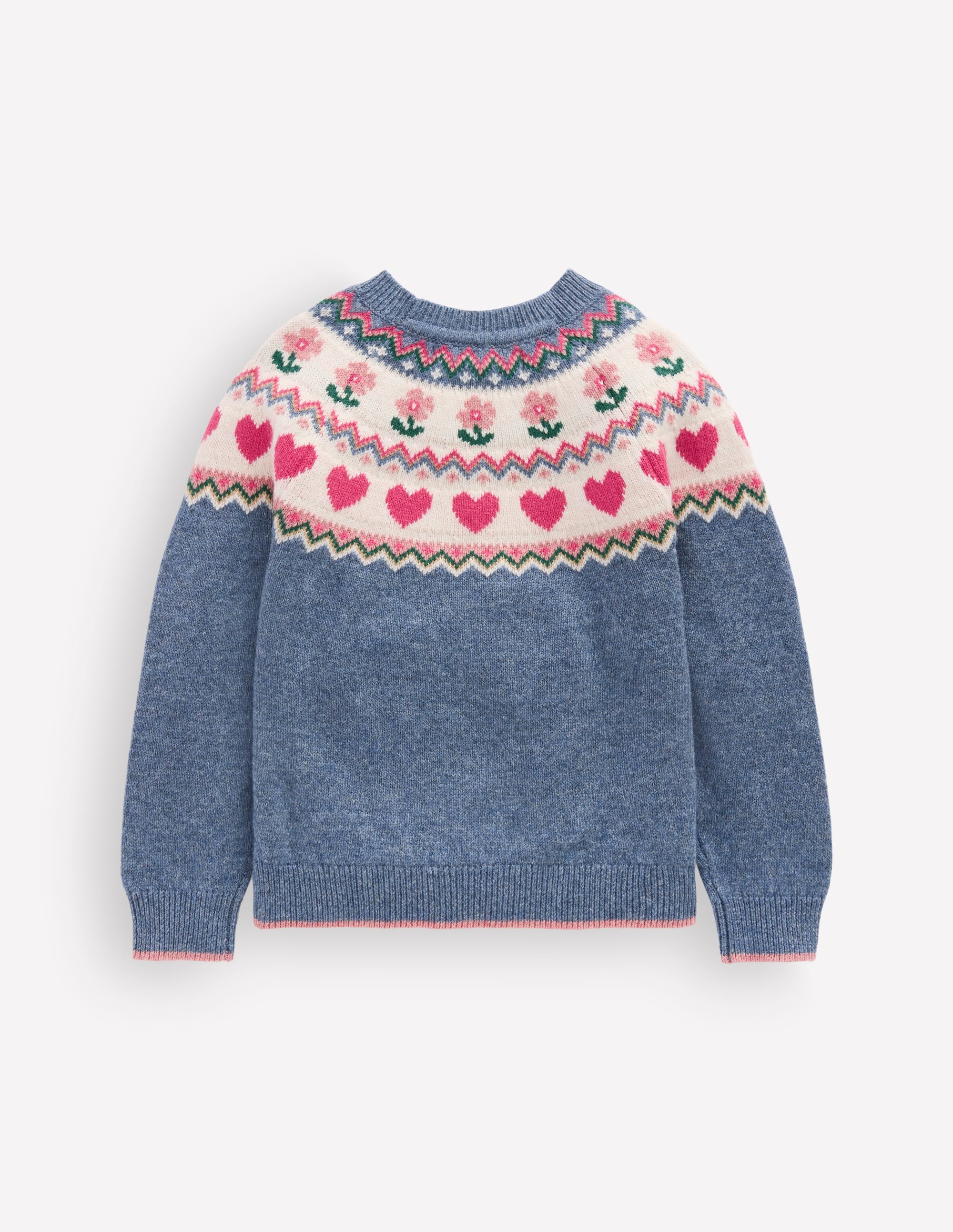 Eleanor Fair Isle Jumper-Bluejay Marl - Image 3