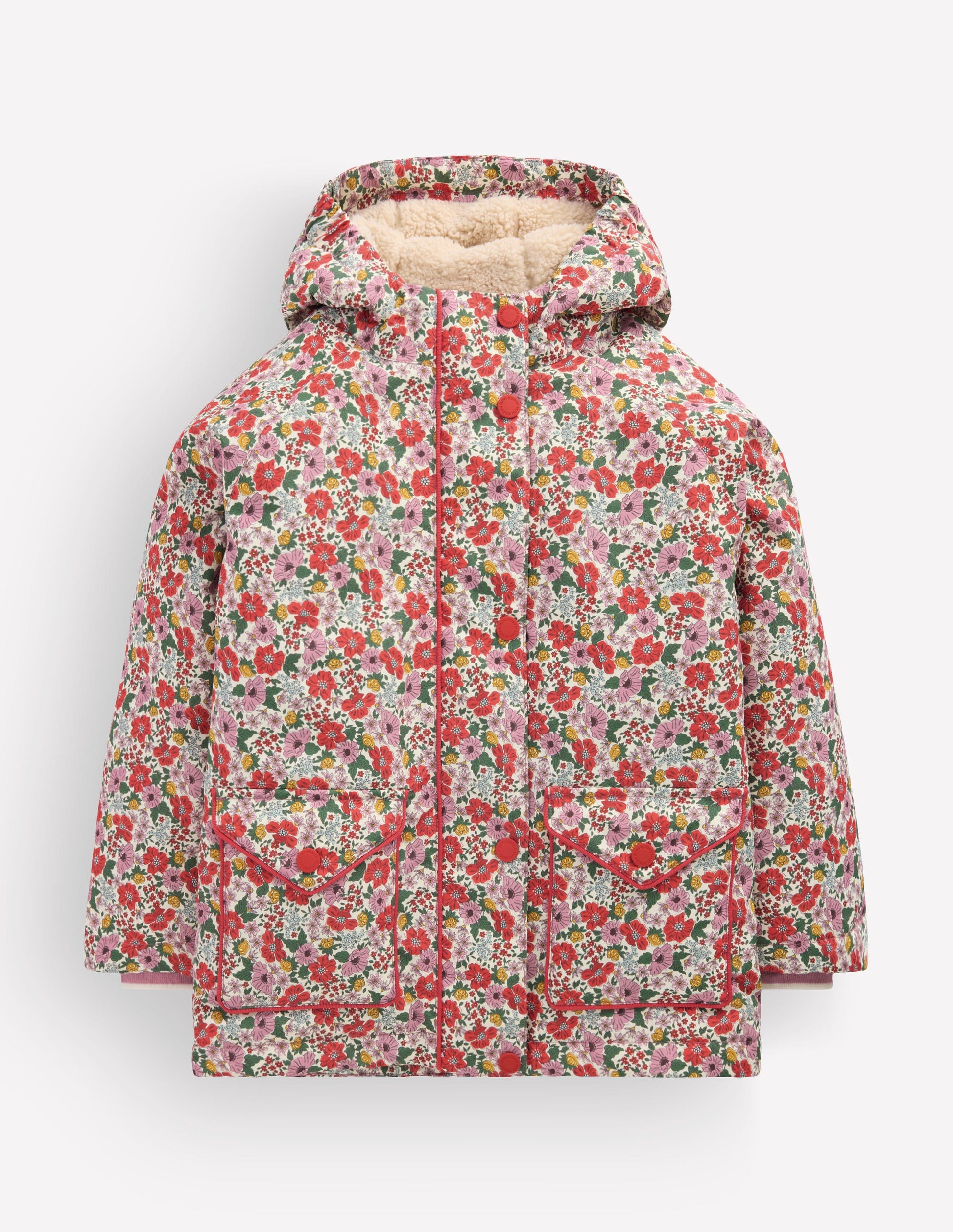 Sherpa Lined Anorak-Soft Cream Garden Flowerbed-5