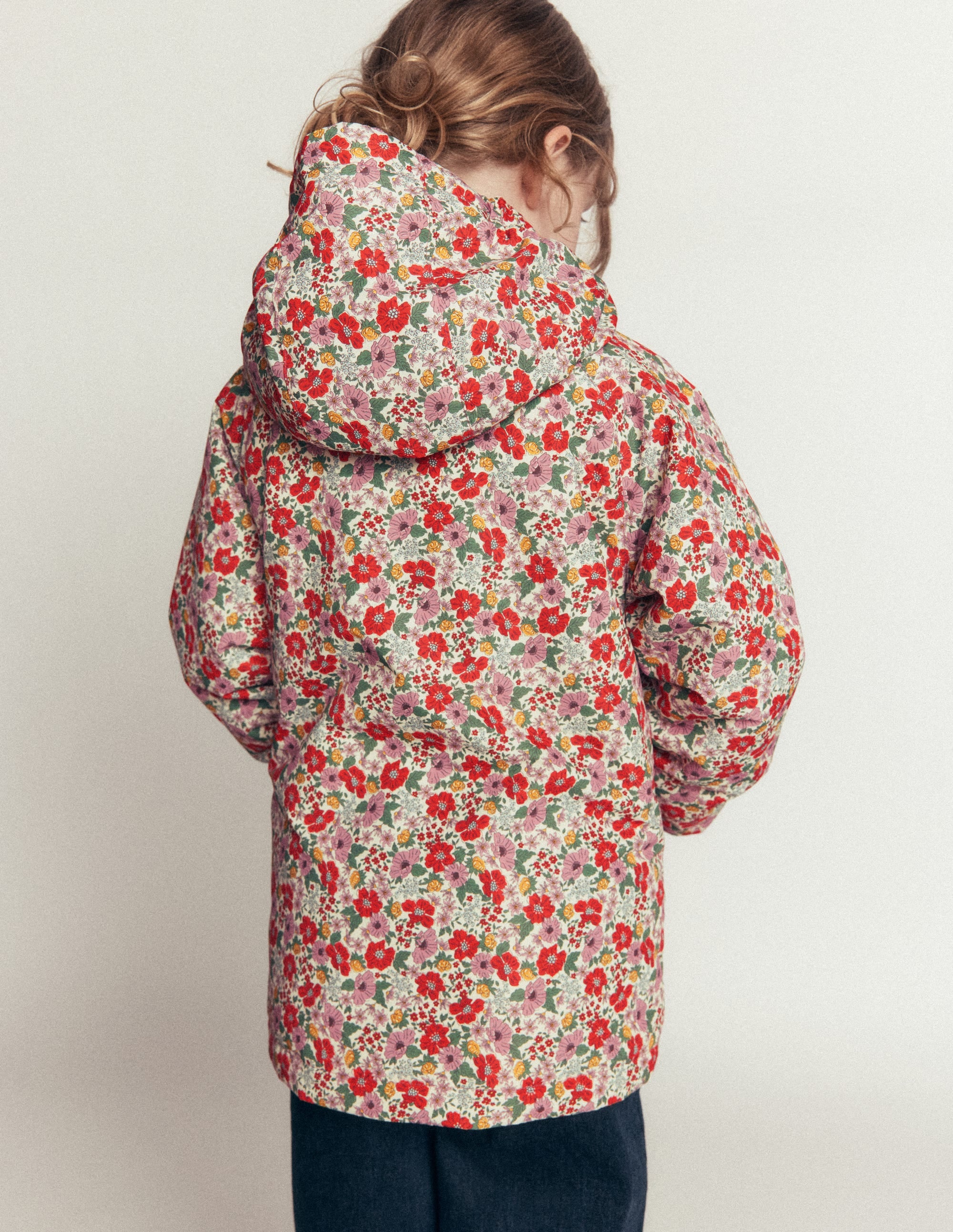 Sherpa Lined Anorak-Soft Cream Garden Flowerbed - Image 2