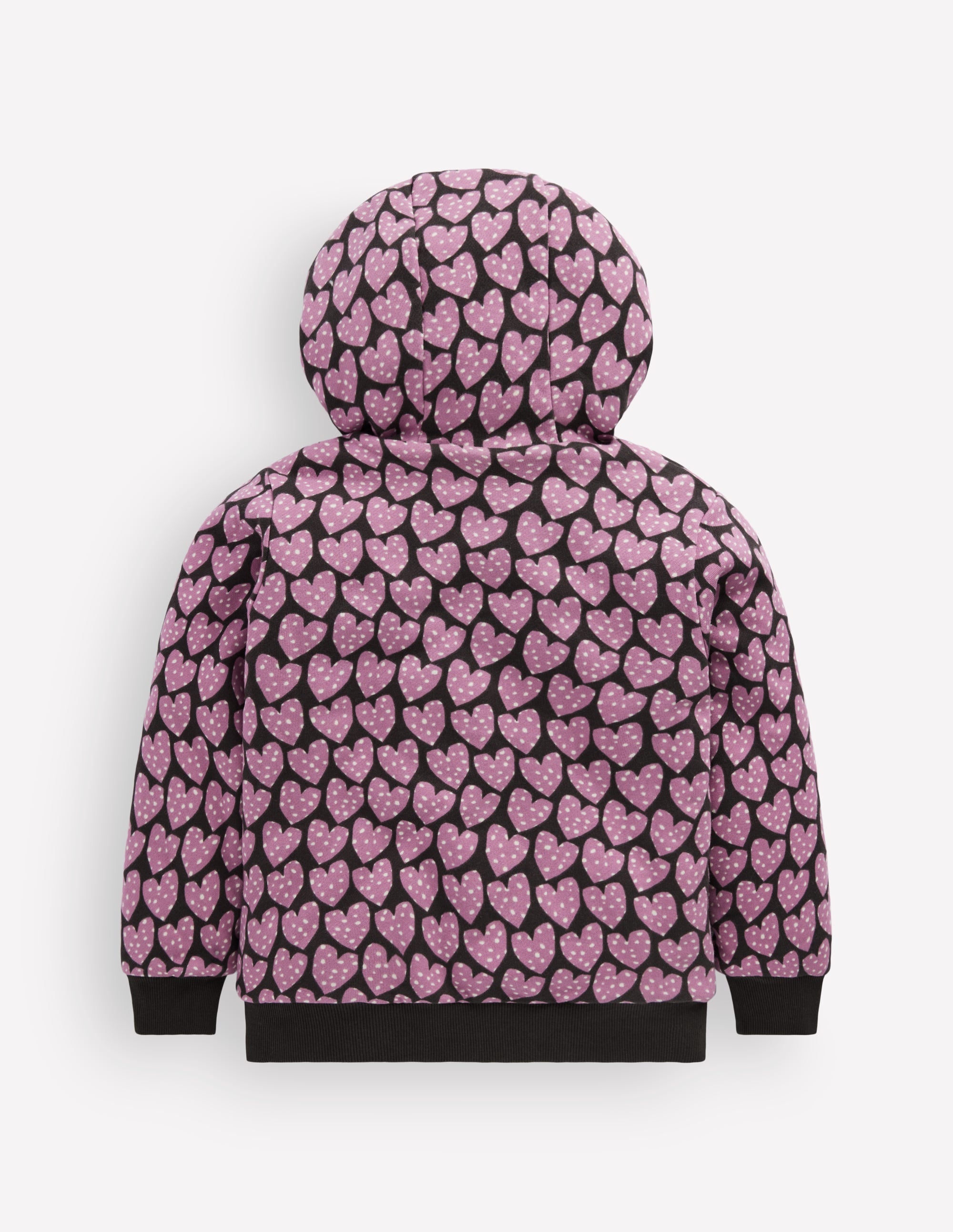 Reversible Borg Hoodie-Purple Hearts - Image 2