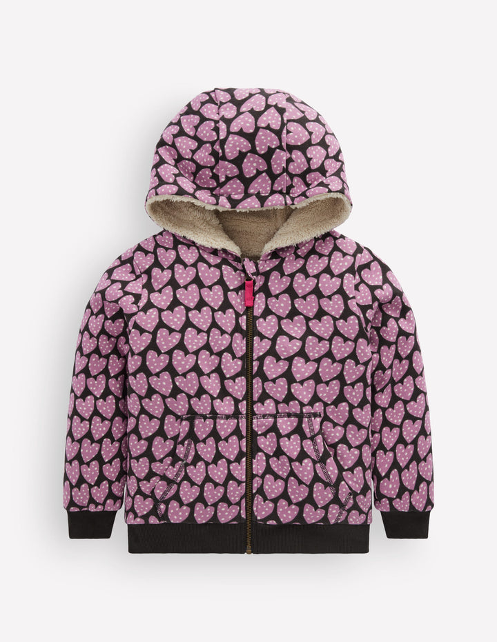 Reversible Borg Hoodie-Purple Hearts