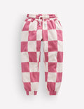 Fun Printed Joggers-Pink Checkerboard