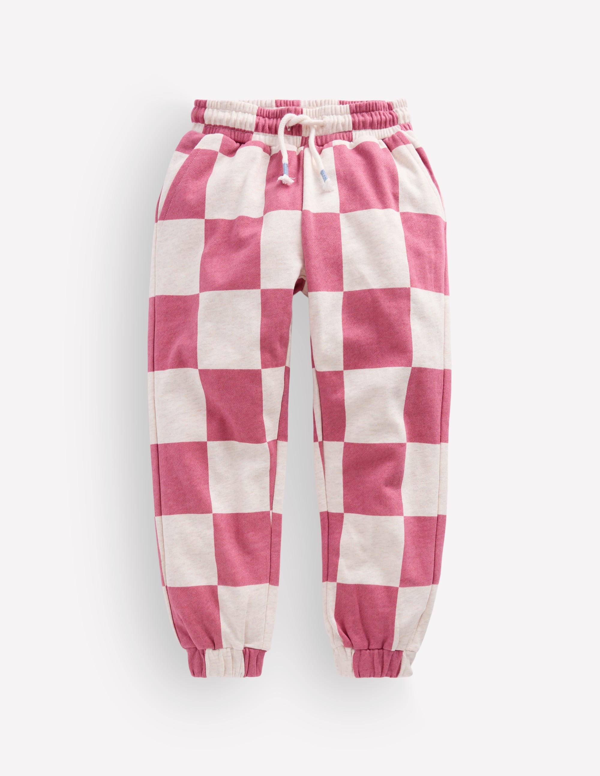 Fun Printed Joggers-Pink Checkerboard - Image 1