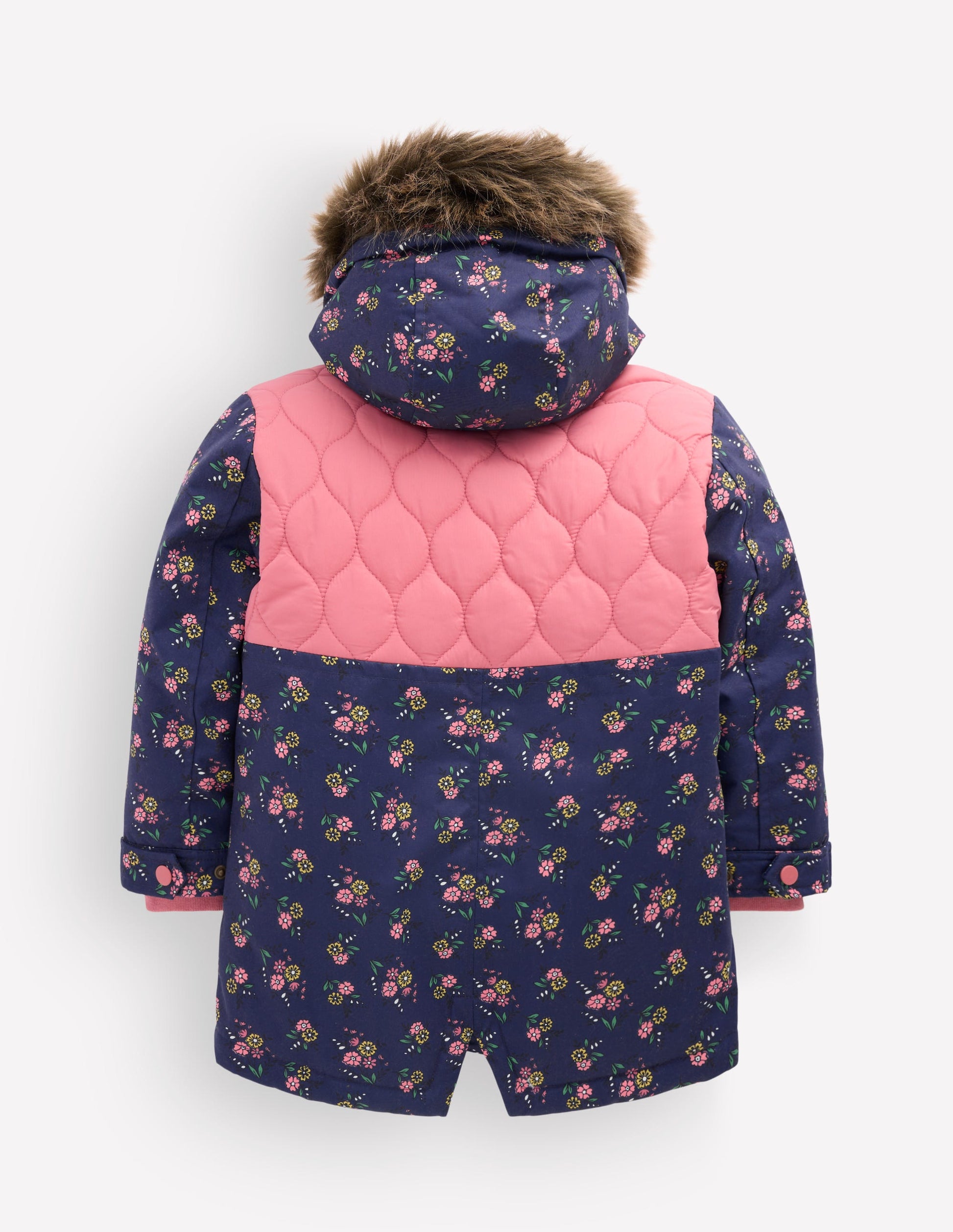 Joni Quilted Parka Coat-Navy Floral-7