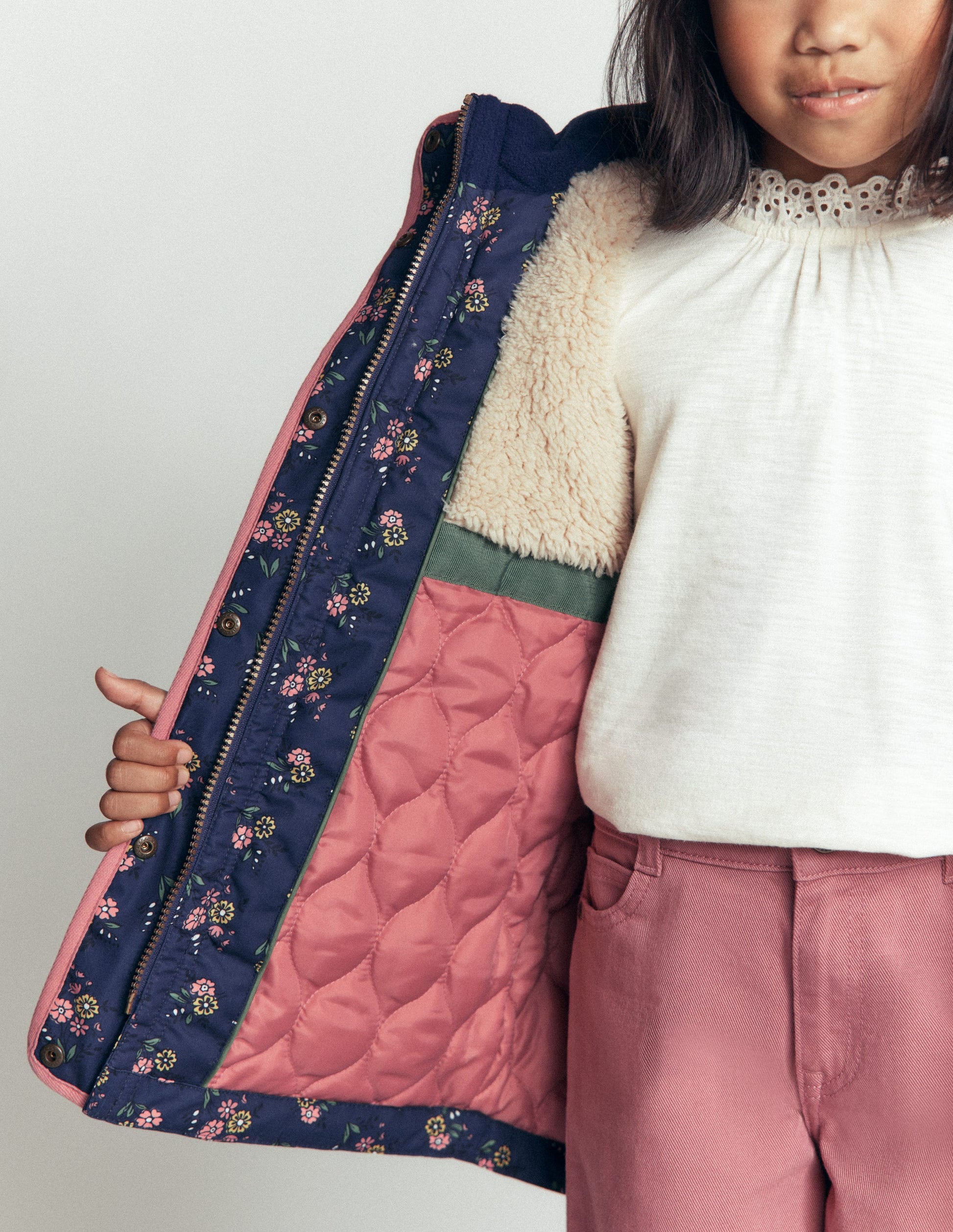 Joni Quilted Parka Coat-Navy Floral-4