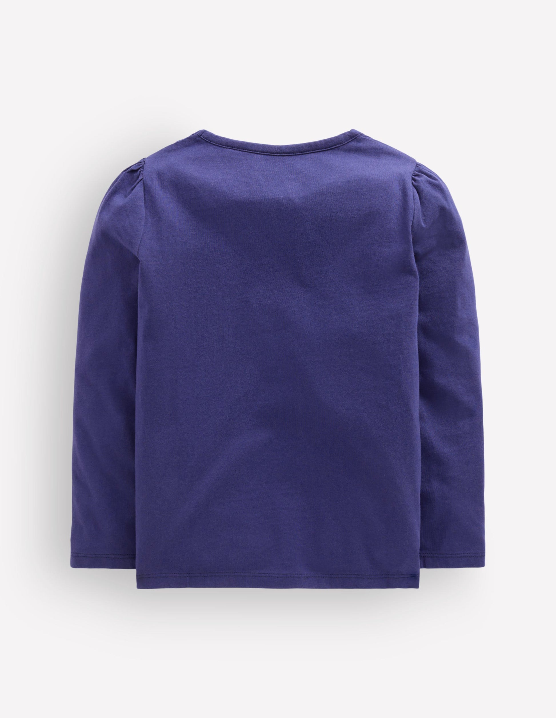 Puff Sleeve Appliqué  T-shirt-College Navy Horses-2