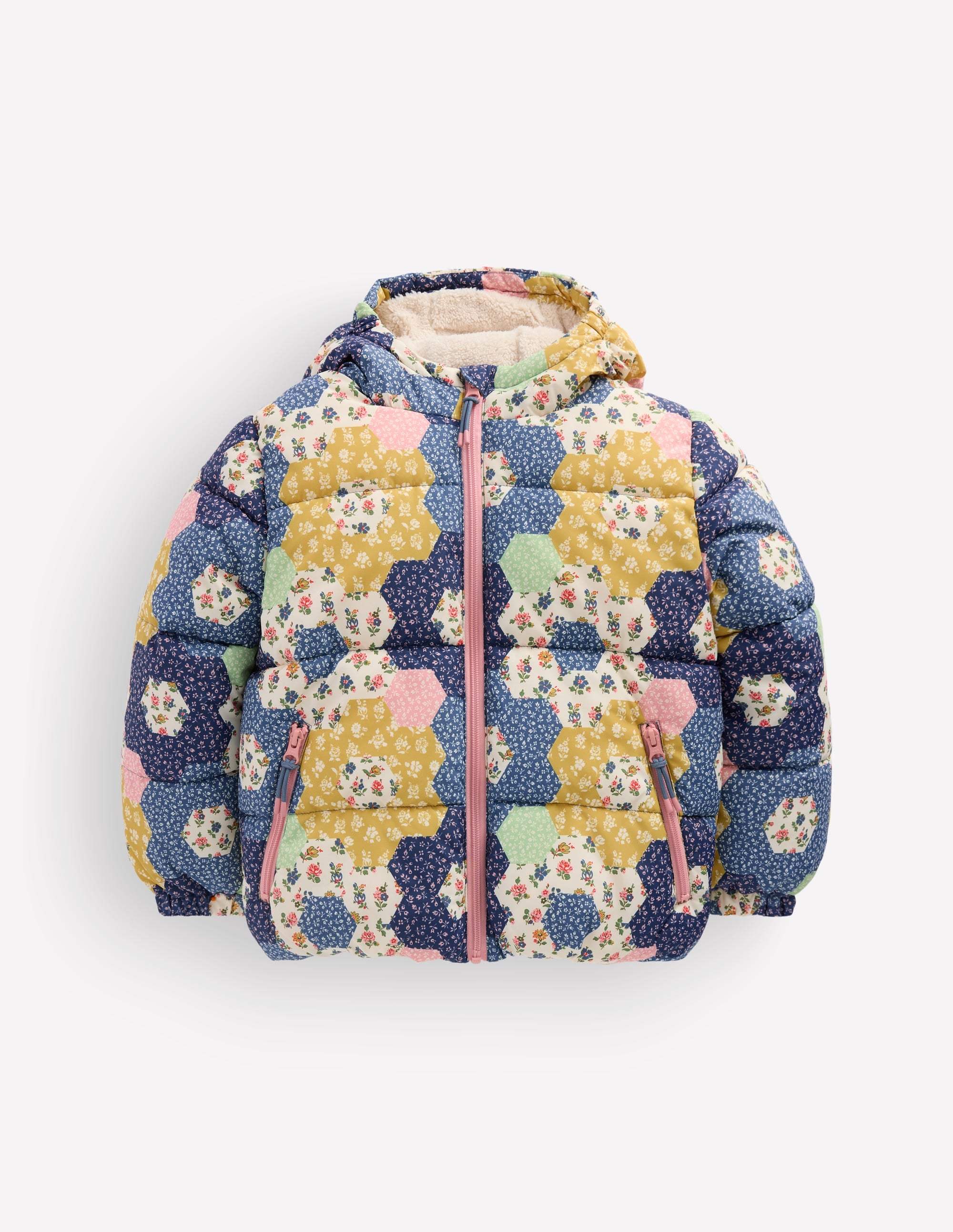 Fun Padded Coat-Patchwork Flowers - Image 2