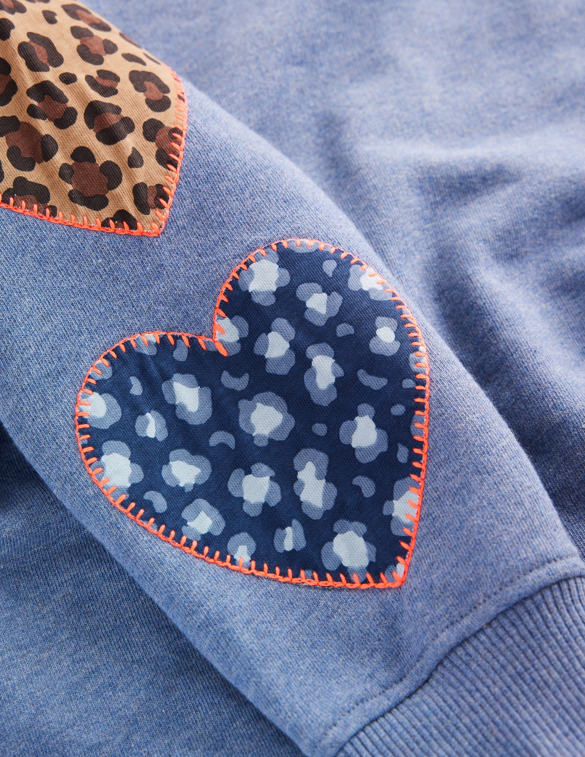 Ami Relaxed Sweatshirt Dress-Blue Heart Embroidery-3
