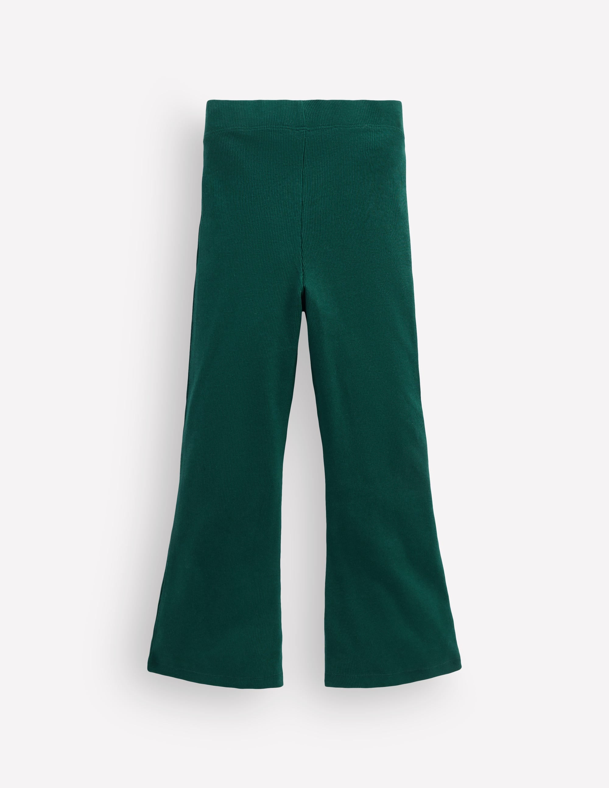 Ribbed Flared Leggings-Green - Image 2