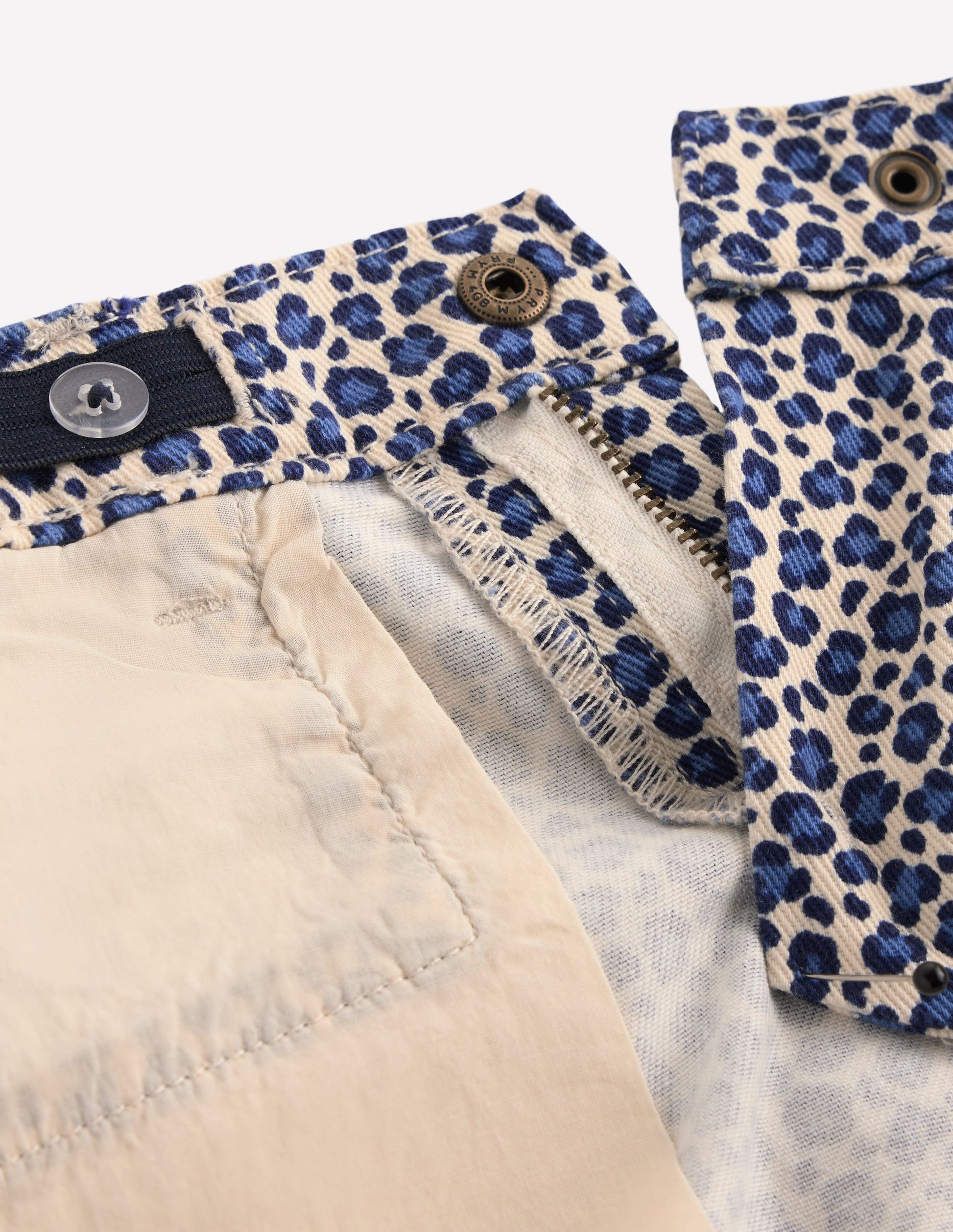Wide Leg Jeans-Calico White/ Blue Leopard-5