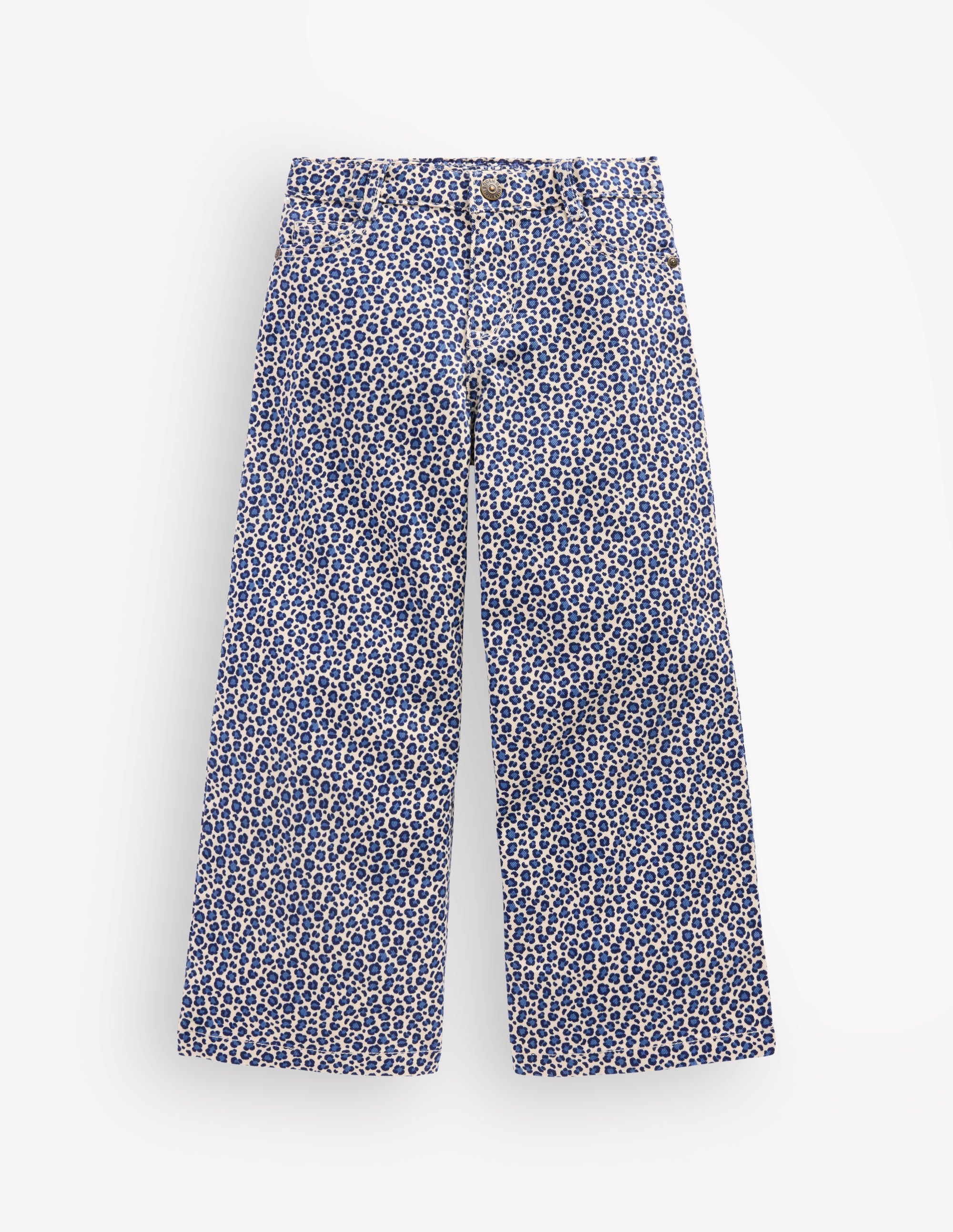 Wide Leg Jeans-Calico White/ Blue Leopard - Image 2