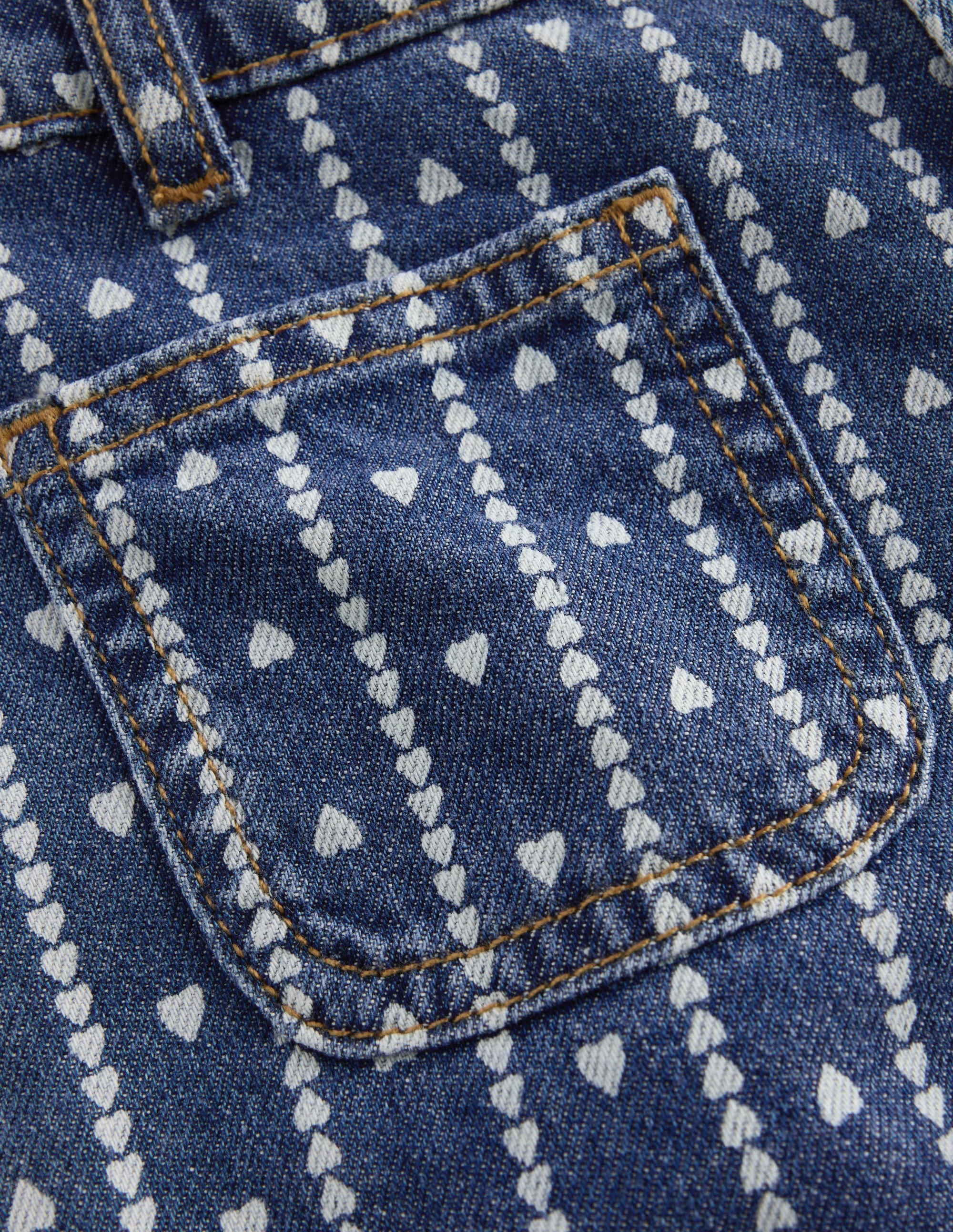 Patch Pocket Straight Jeans-Hearts - Image 4