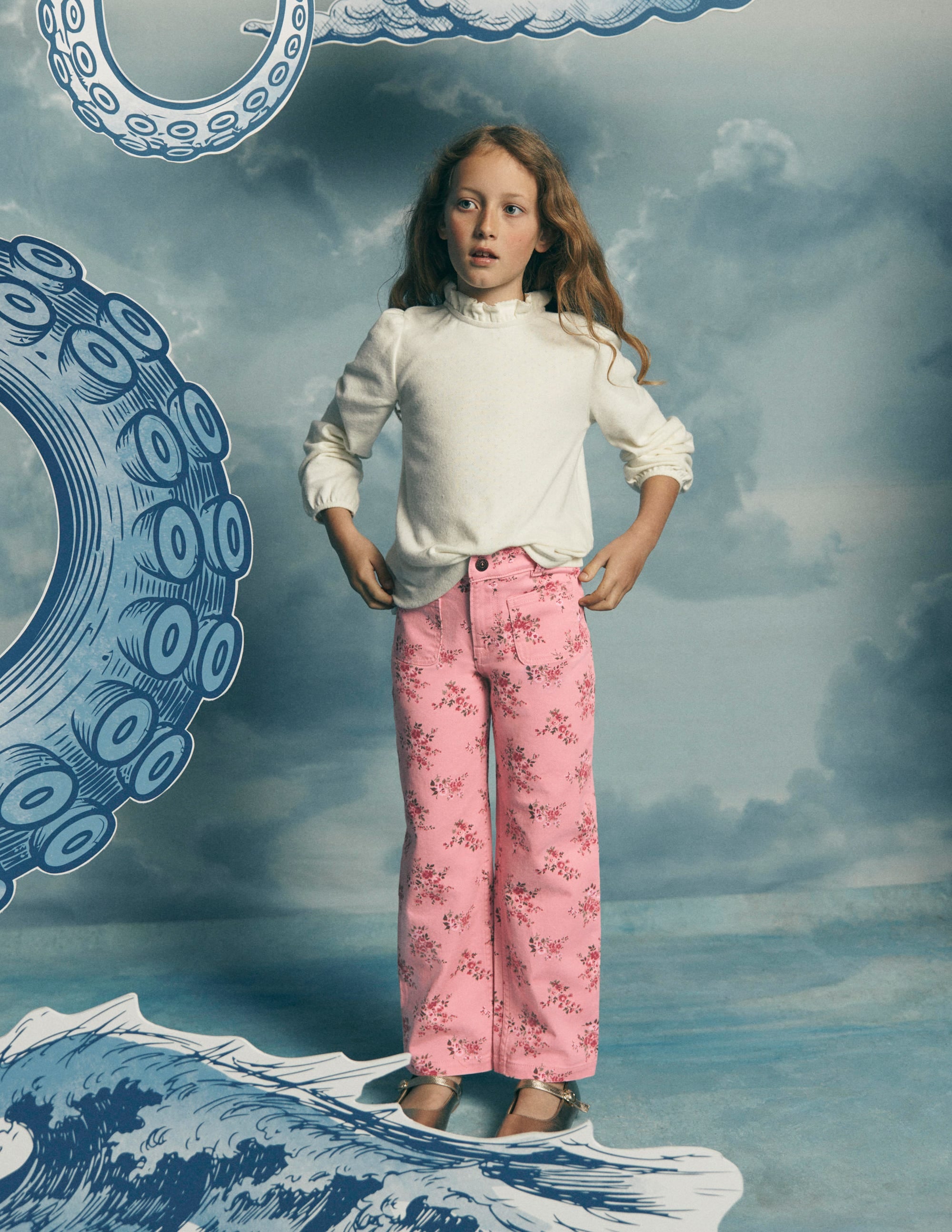 Patch Pocket Straight Jeans-Pink Quartz Soft Floral - Image 1