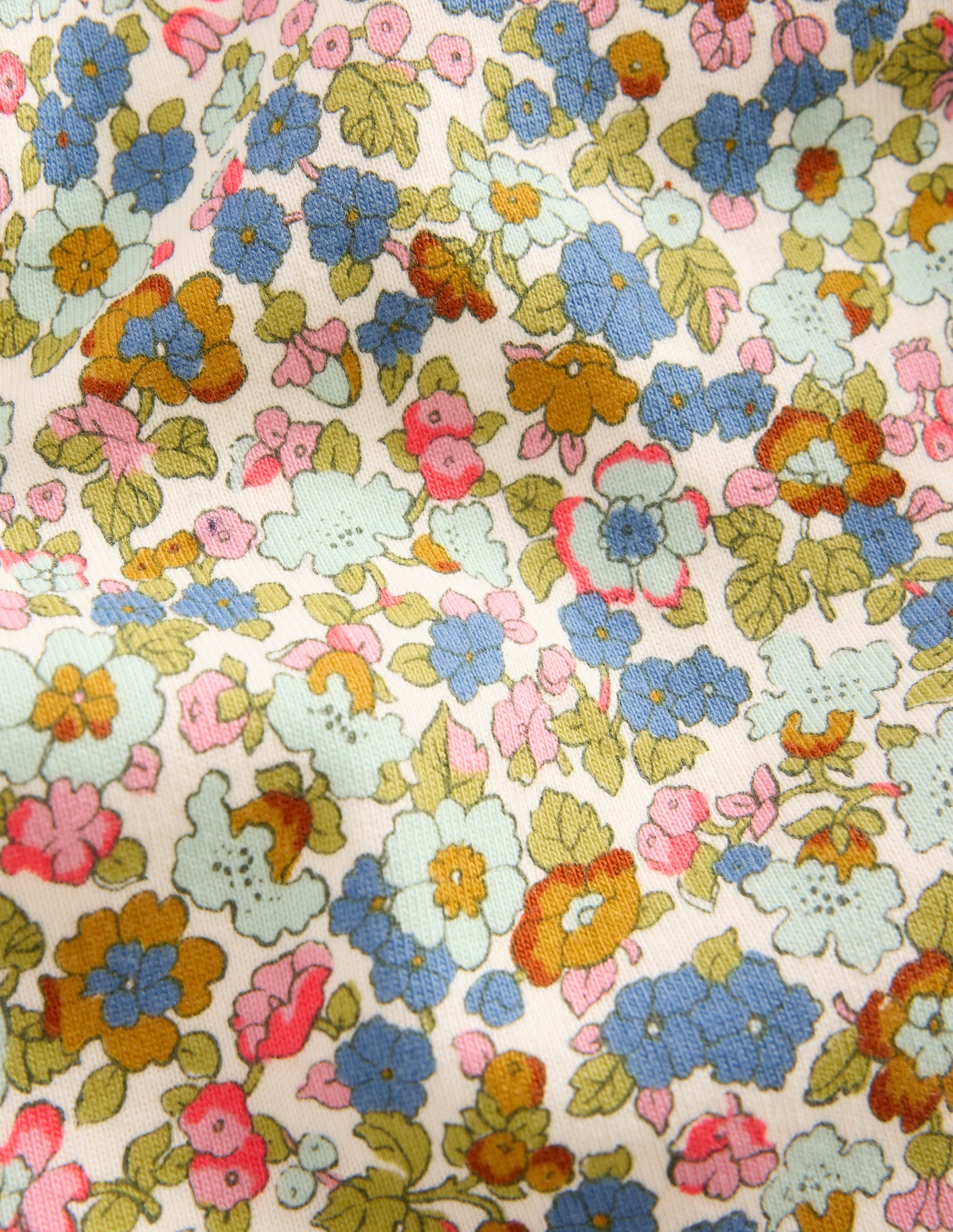 Snug Long John Pyjamas-Vintage Blue Flowerbed - Image 3