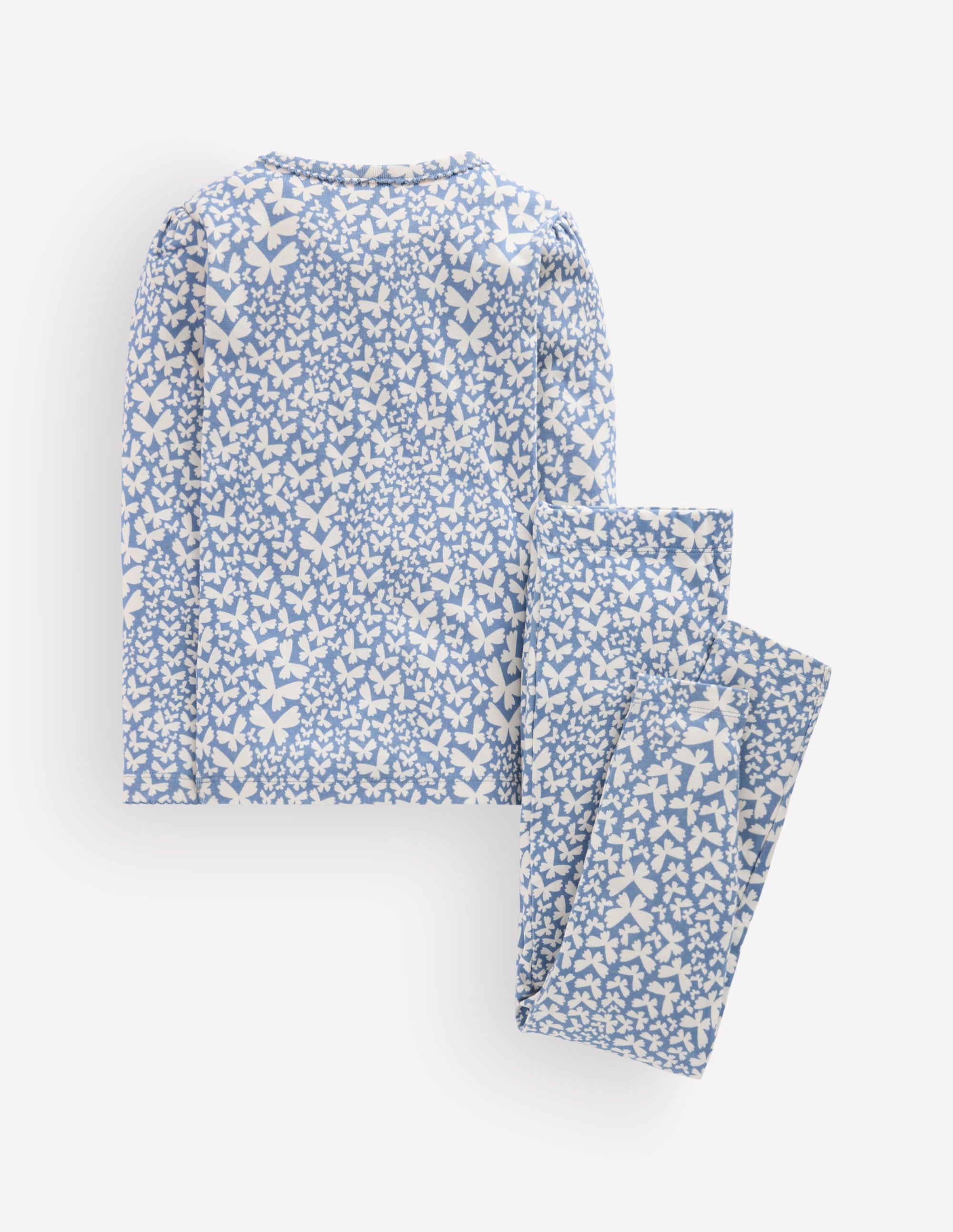 Snug Henley Pyjamas-Blue Butterflies - Image 2