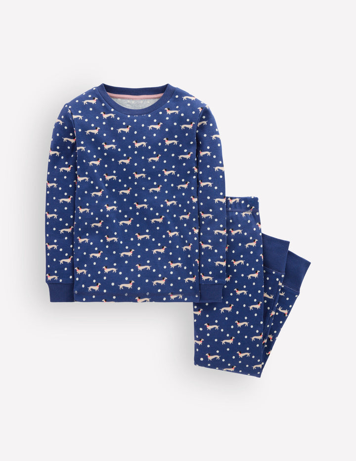 Snug Glow-In-The-Dark Pyjamas-Blue Spotty Dog