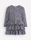Cora Jersey RaRa Dress-Blue Ditsy