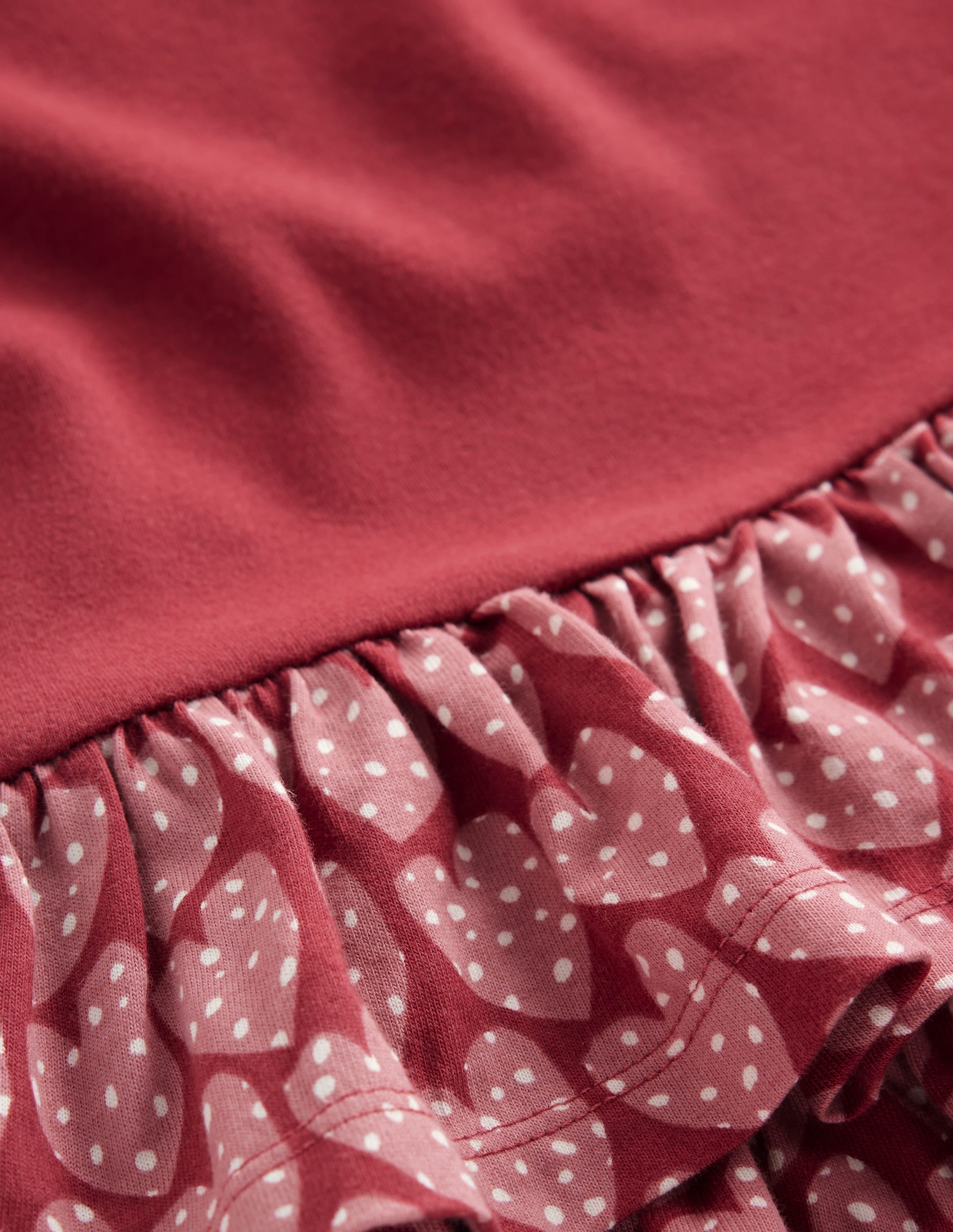 Cora Jersey RaRa Dress-Pomegranate Red Spotty Hearts - Image 3