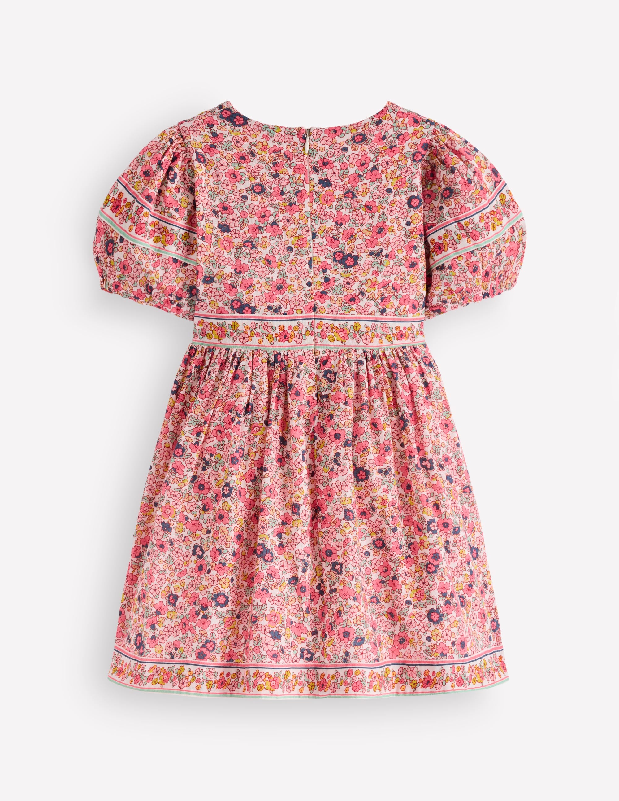 Bow Front Woven Dress-Soft Ivory Flowerbed - Image 3