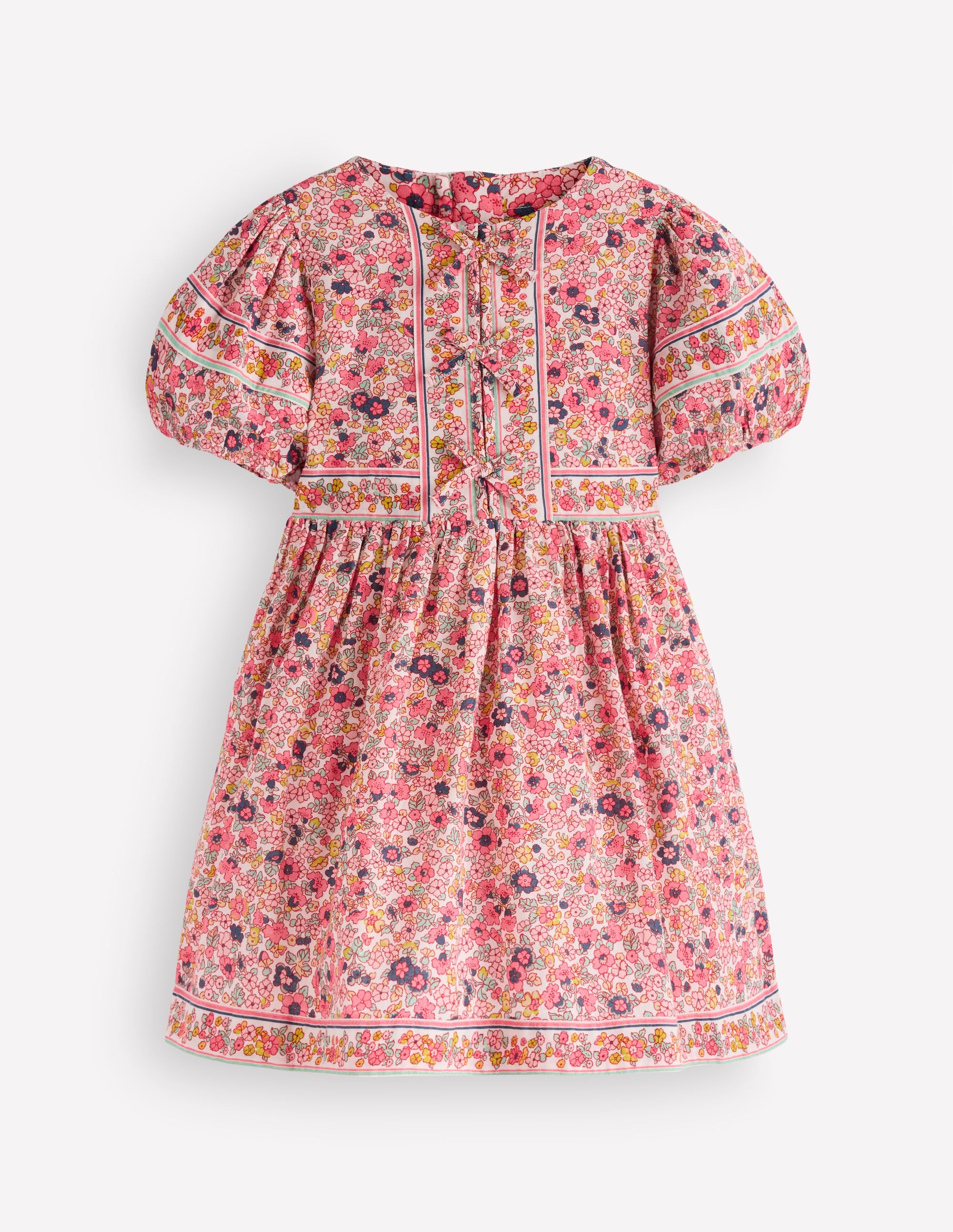 Bow Front Woven Dress-Soft Ivory Flowerbed - Image 2
