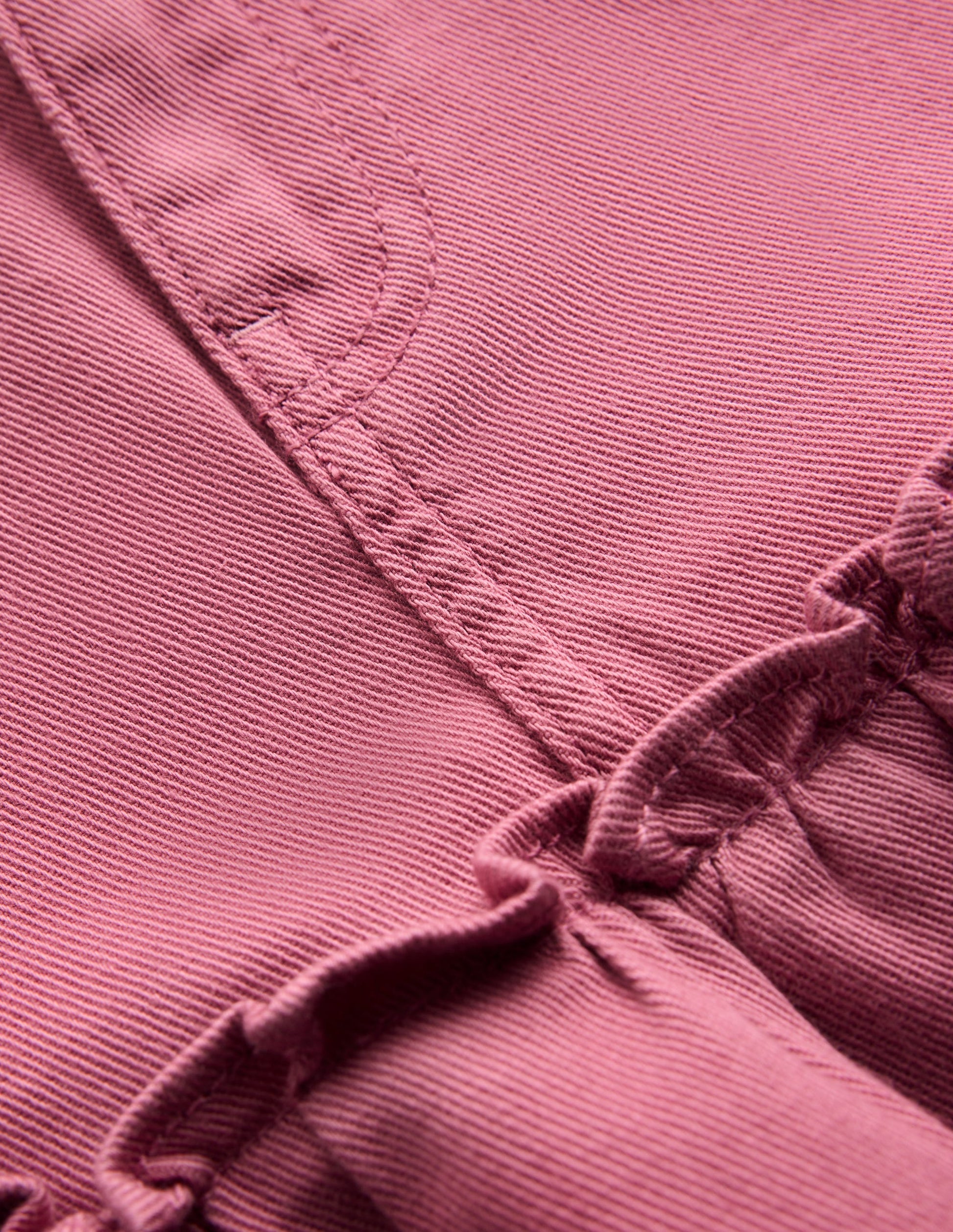 Frill Hem Denim Skirt-Pink Heather-3
