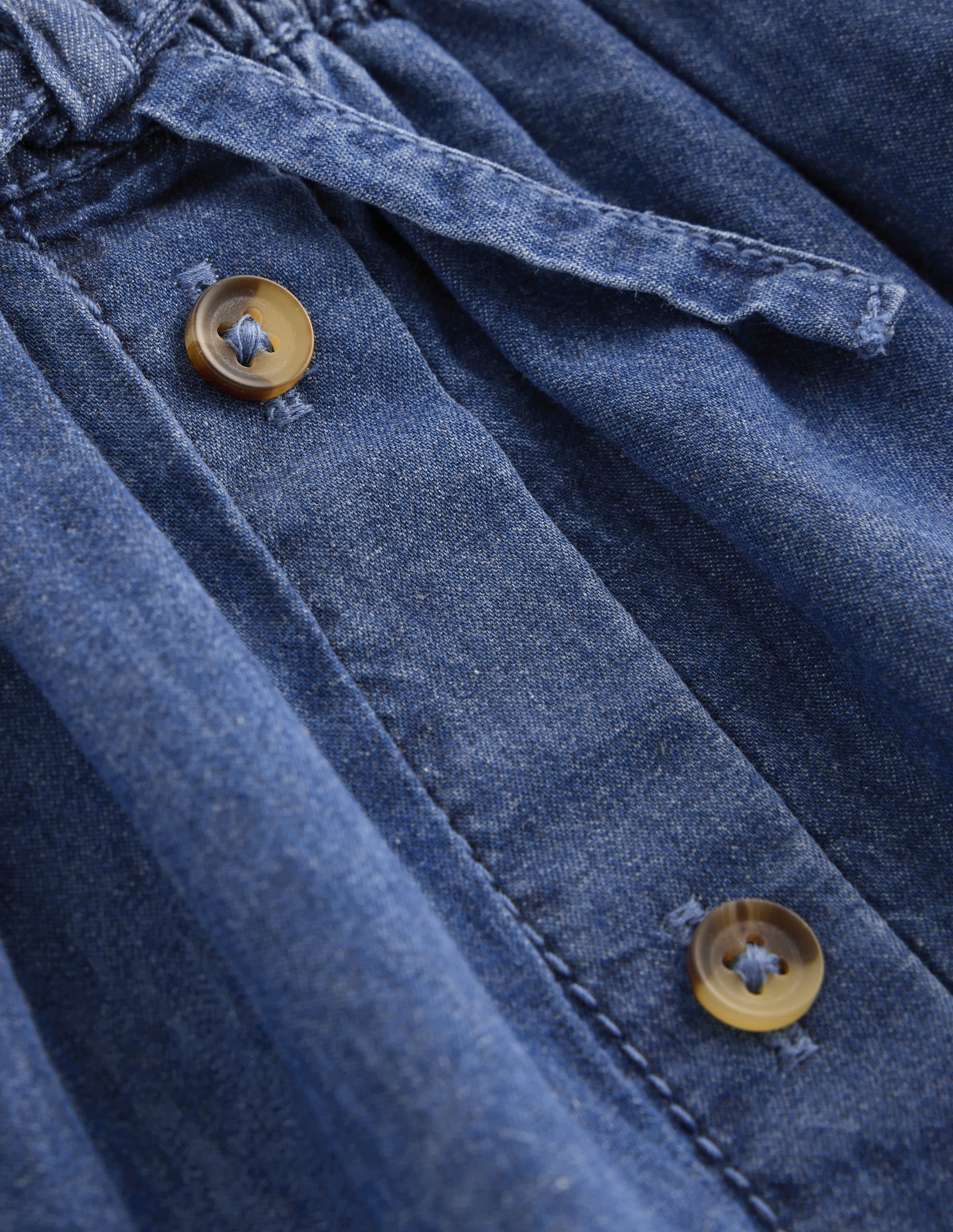 Woven Button-through Skirt-Mid Wash - Image 6