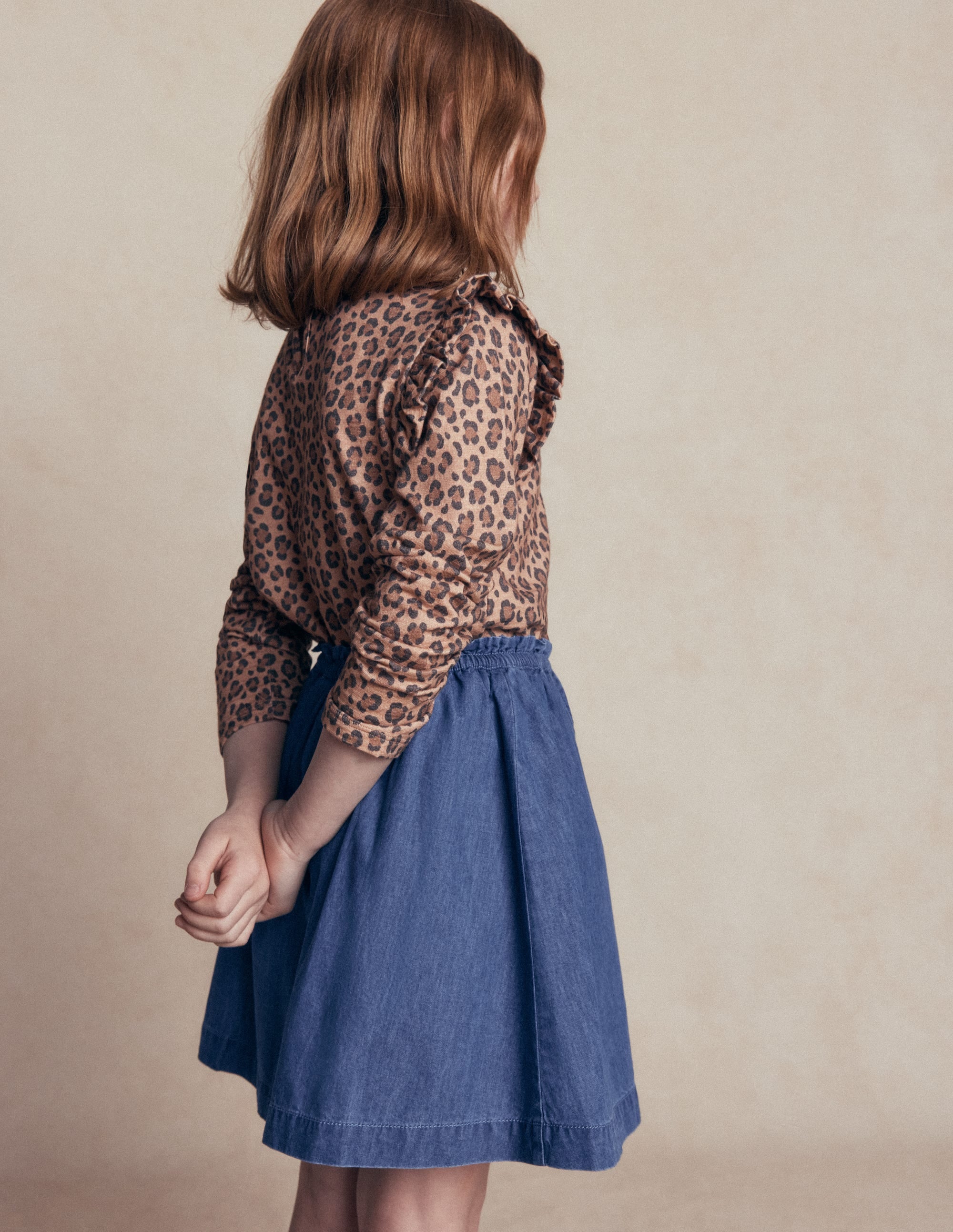 Woven Button-through Skirt-Mid Wash - Image 2