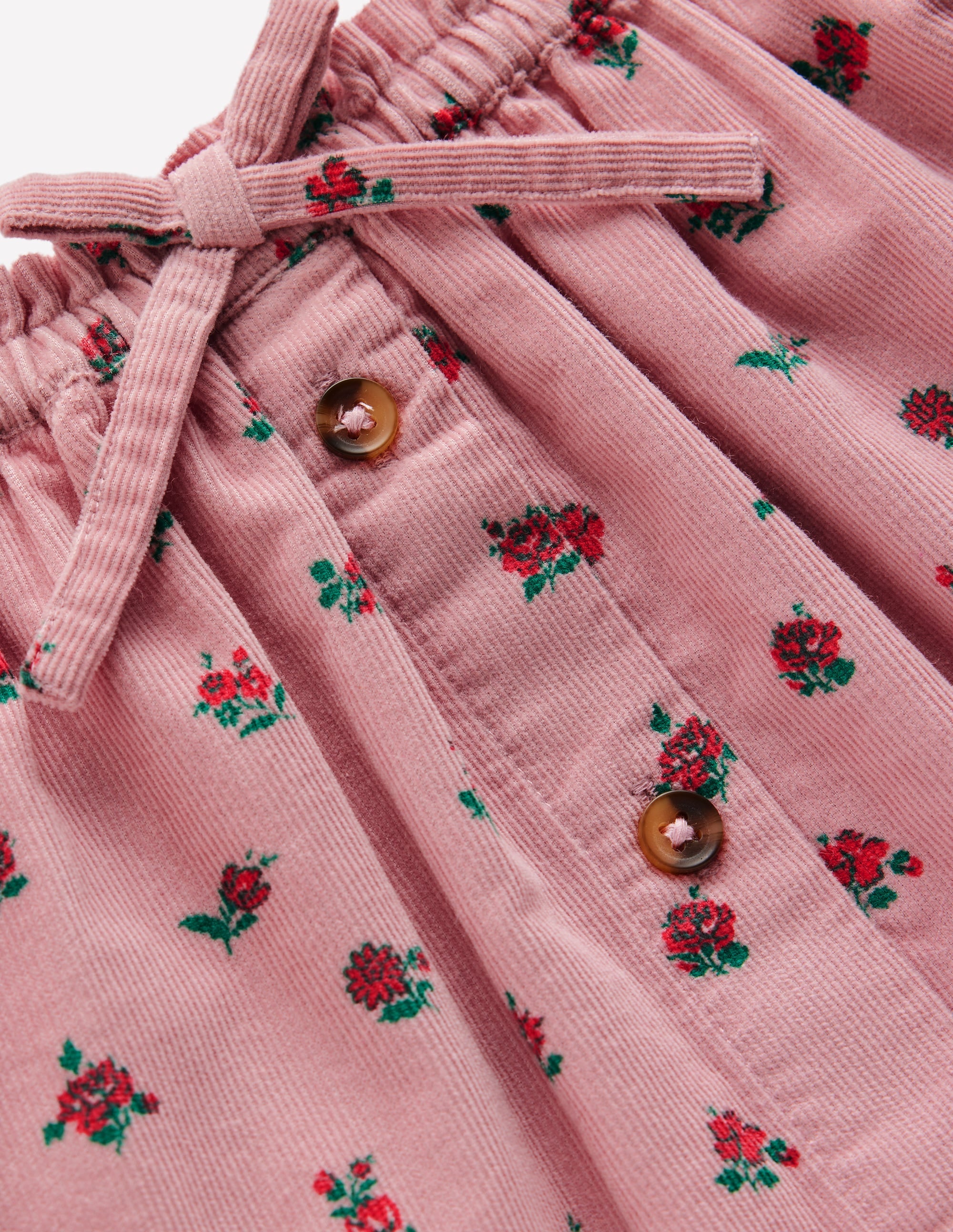 Woven Button-Through Skirt-Vintage Pink Ditsy Floral - Image 3