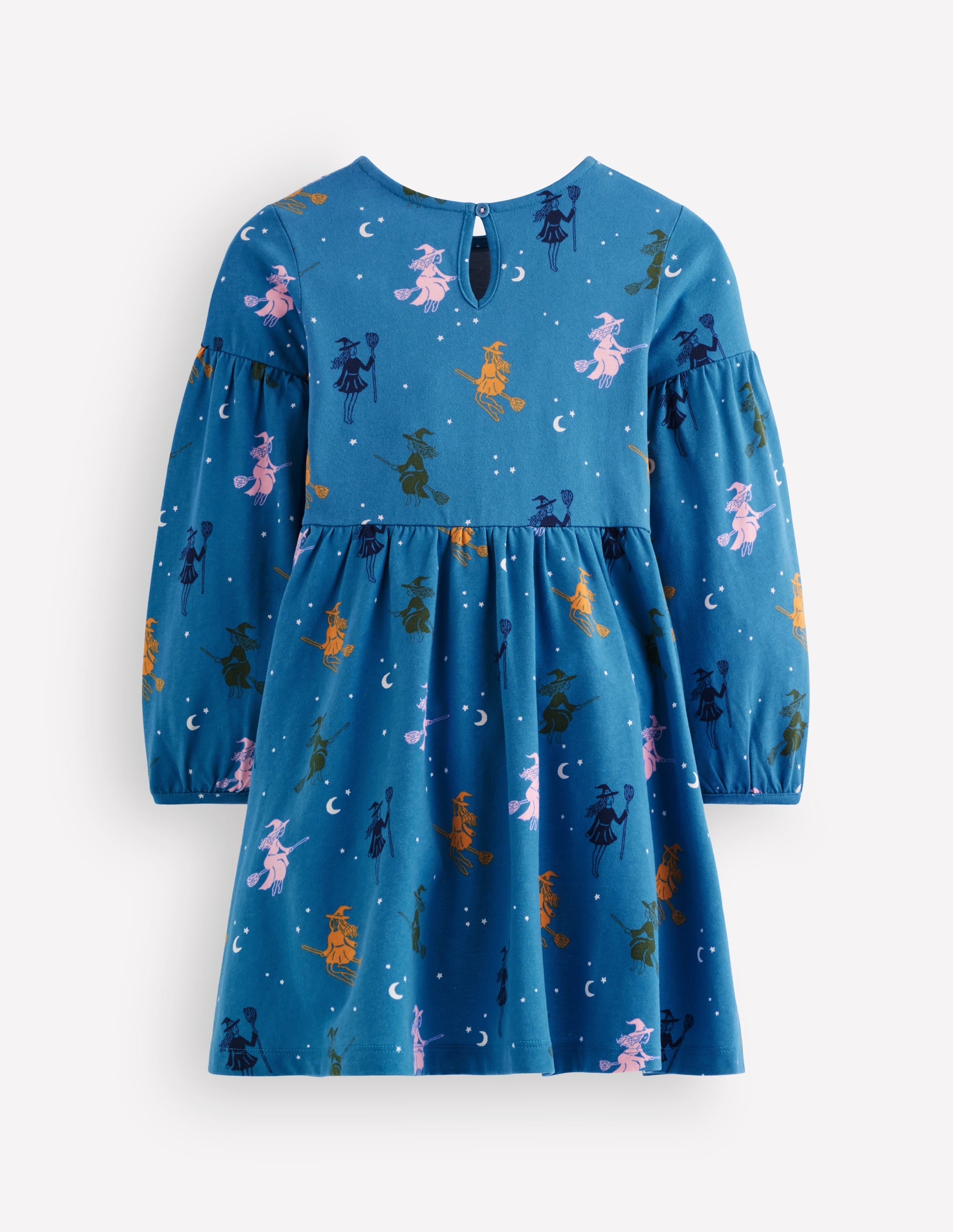 Madeline Blouson Sleeve Dress-Blue Halloween Witches - Image 5