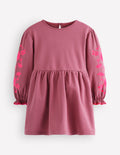 Embroidered Sleeve Dress-Spring Blossom Pink