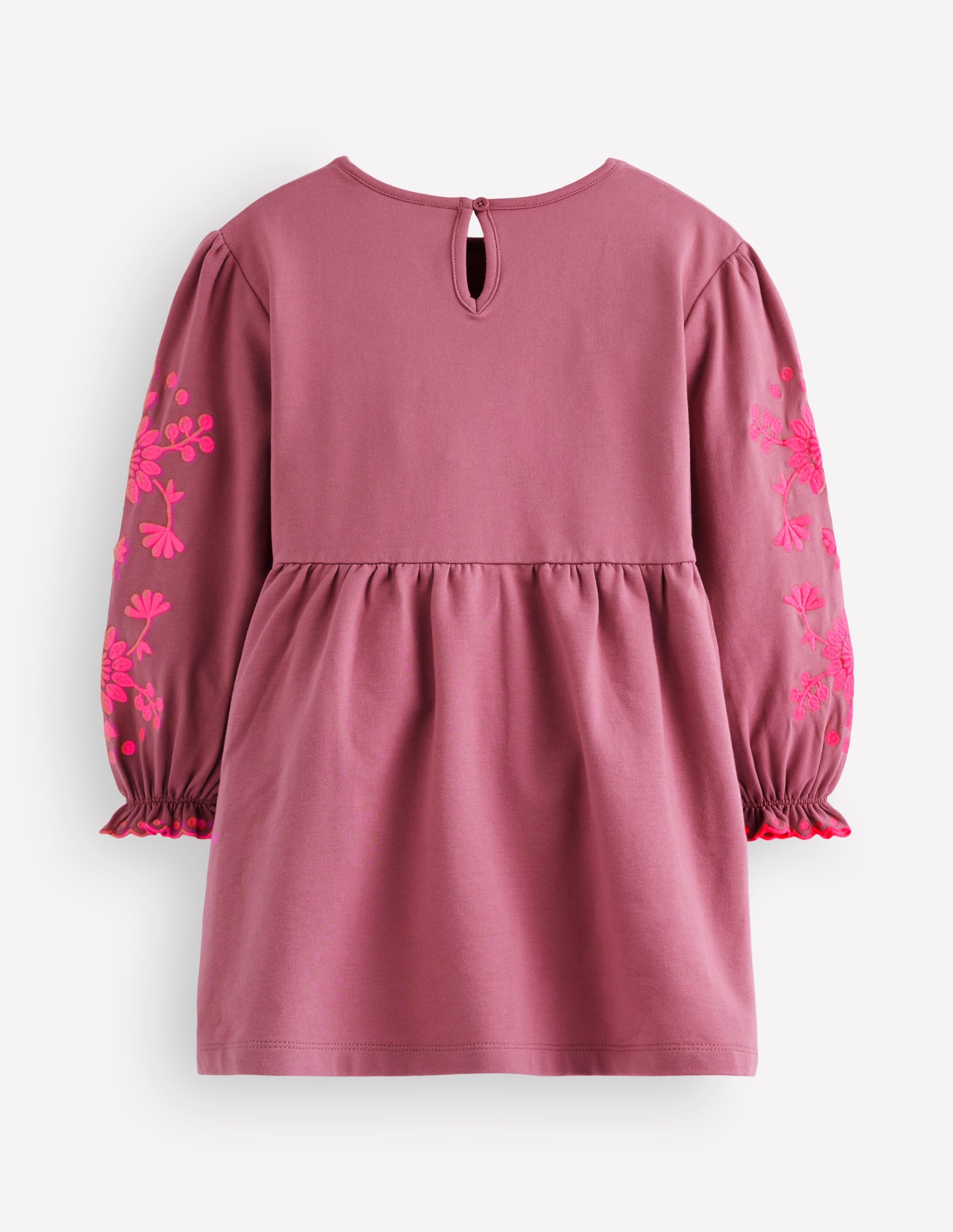 Embroidered Sleeve Dress-Spring Blossom Pink - Image 3