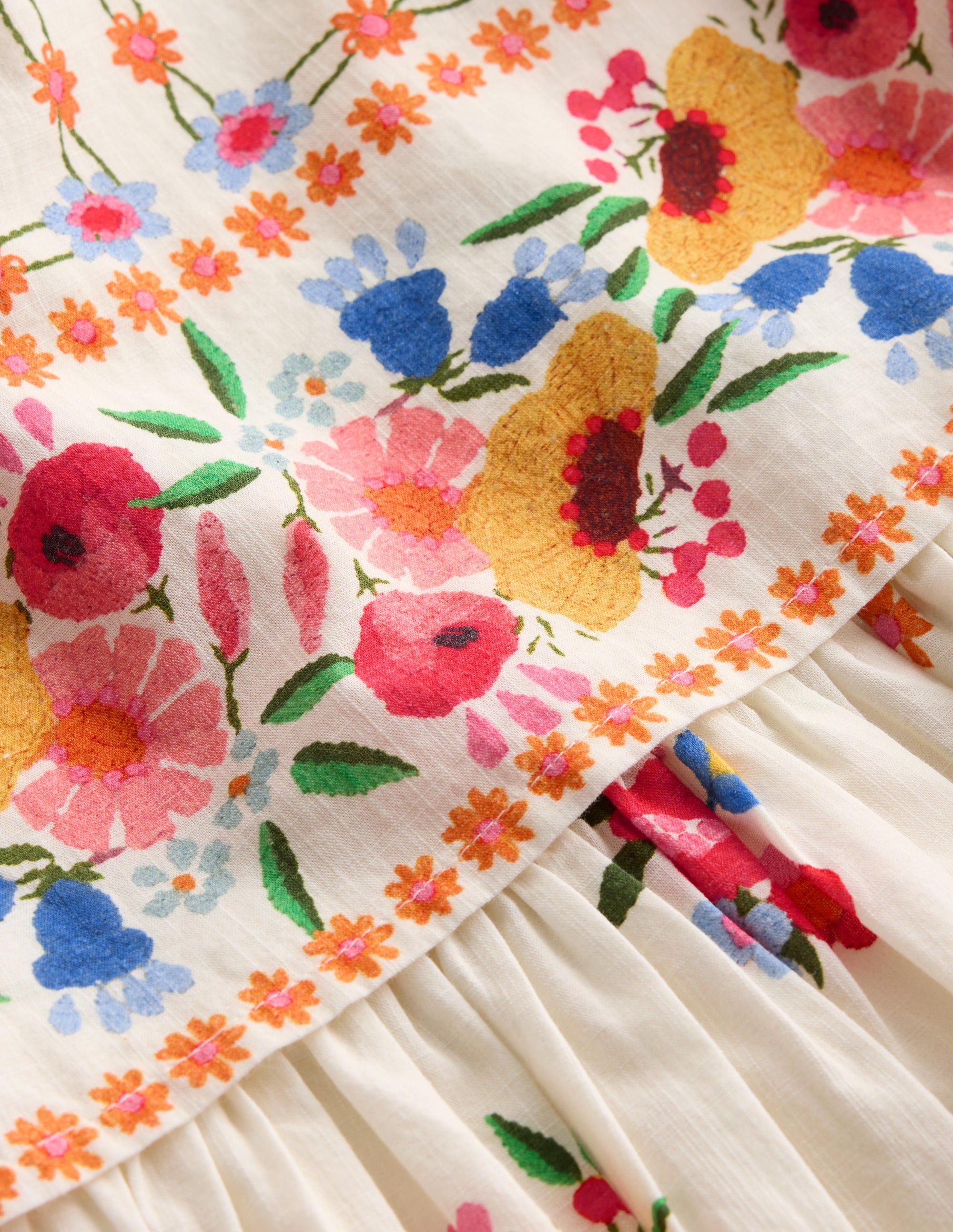 Pretty Cape Dress-Multi Vintage Floral Placement - Image 4