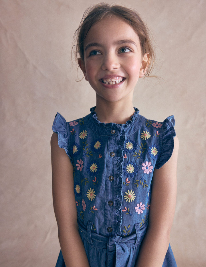 Ruffle Shirt Dress-Mid Vintage