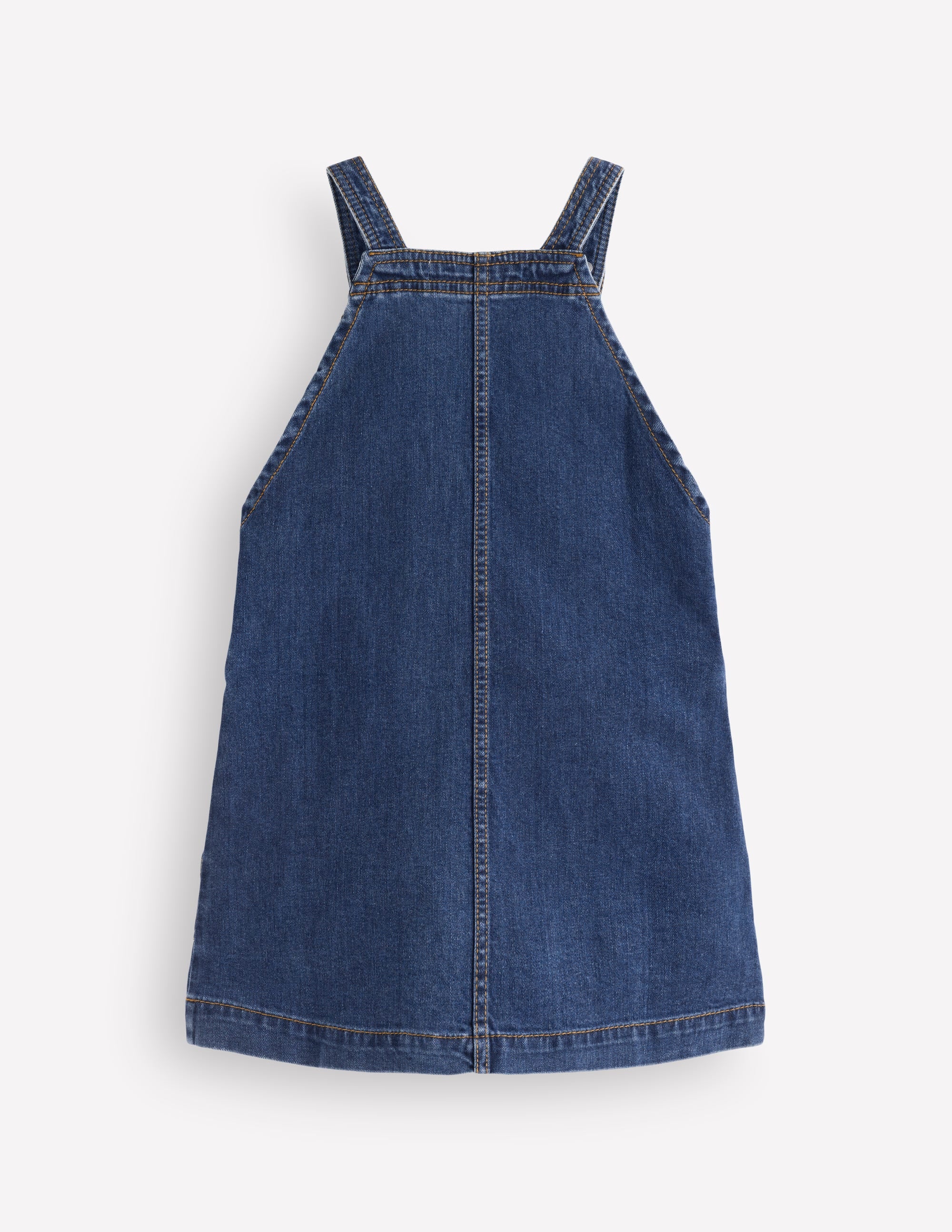 Adeline A-Line Dungaree Dress-Plain Denim - Image 2