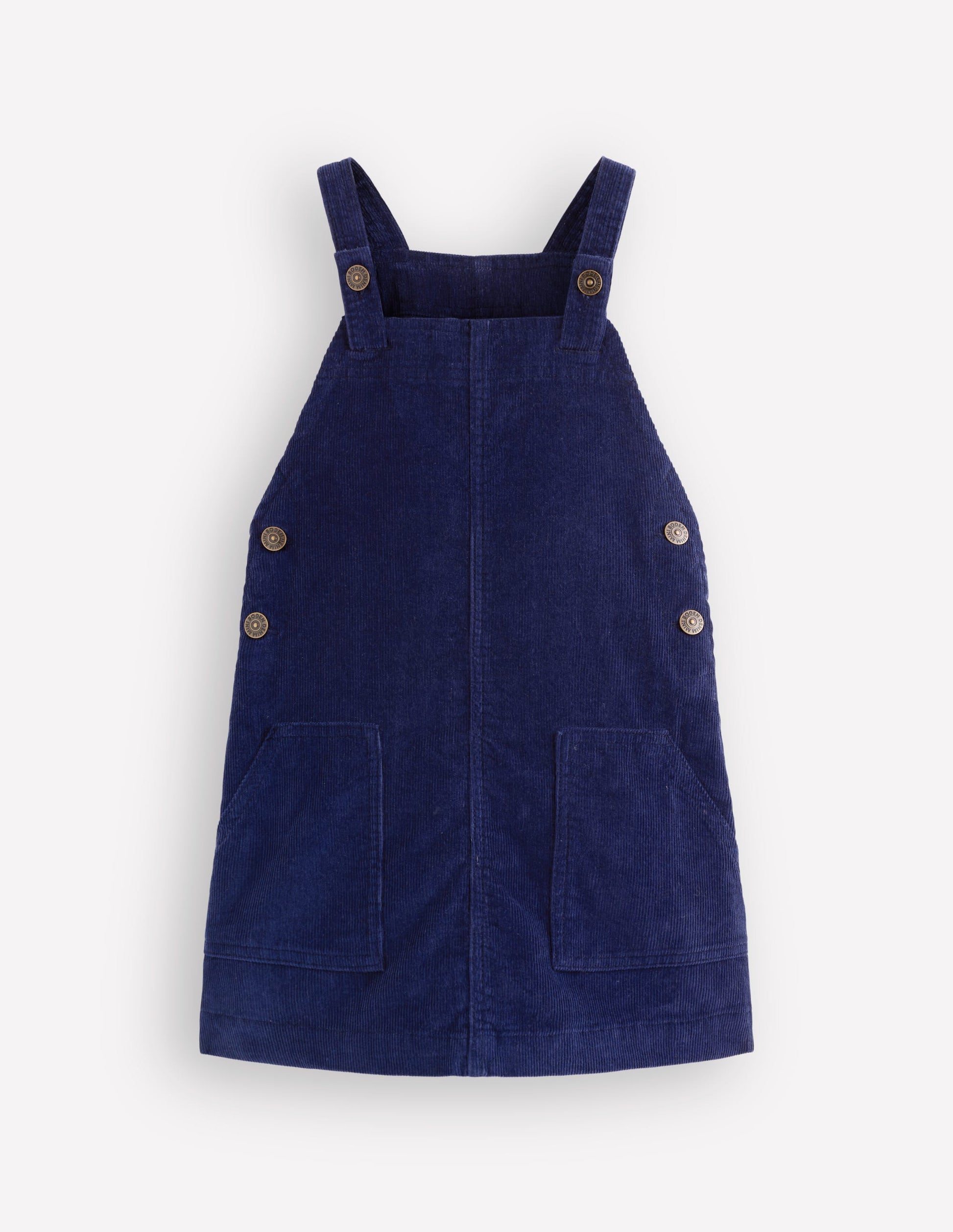 Adeline A-Line Dungaree Dress-Navy Cord-1