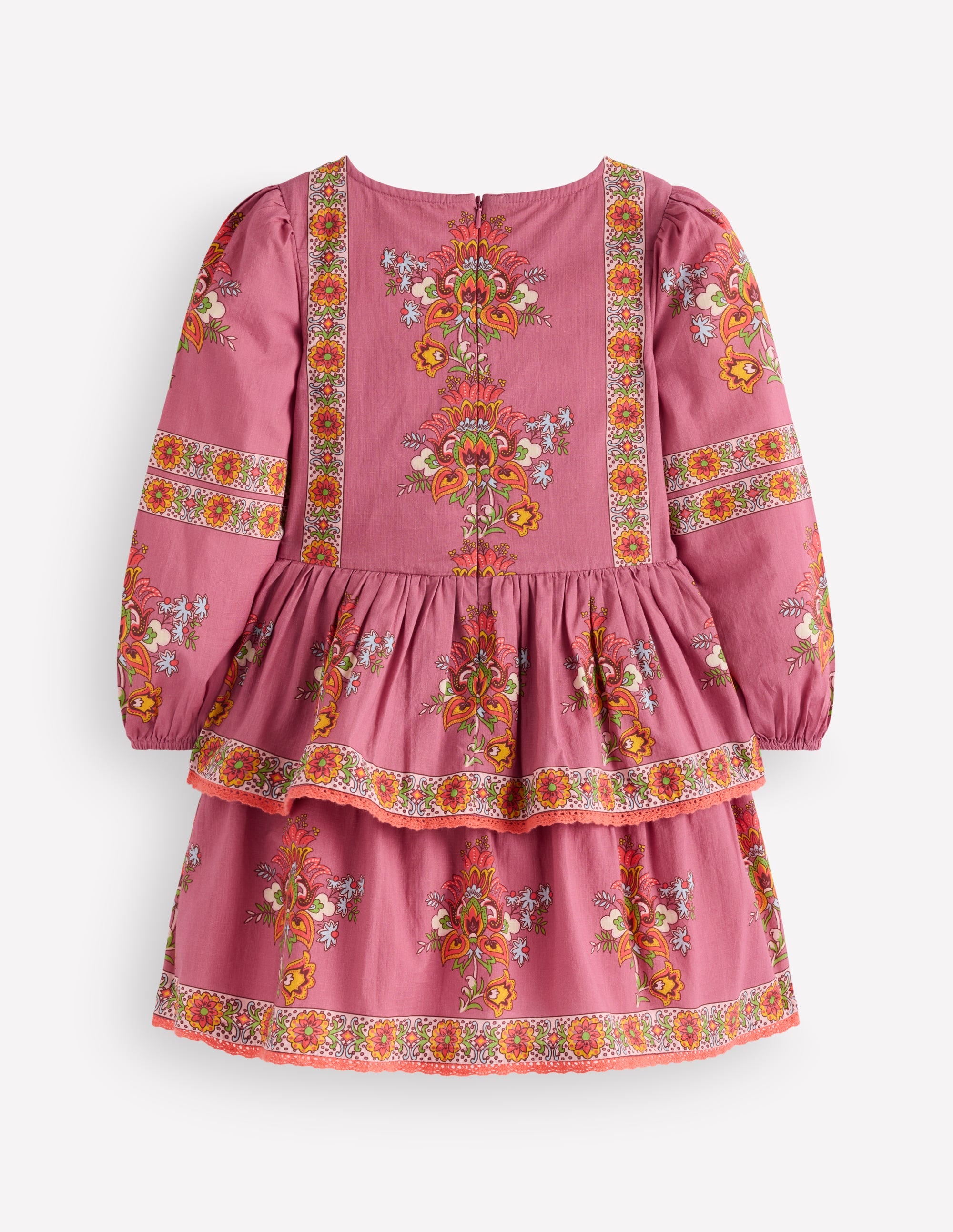 Gathered Waist Rara Dress-Pink Floral Placement - Image 3